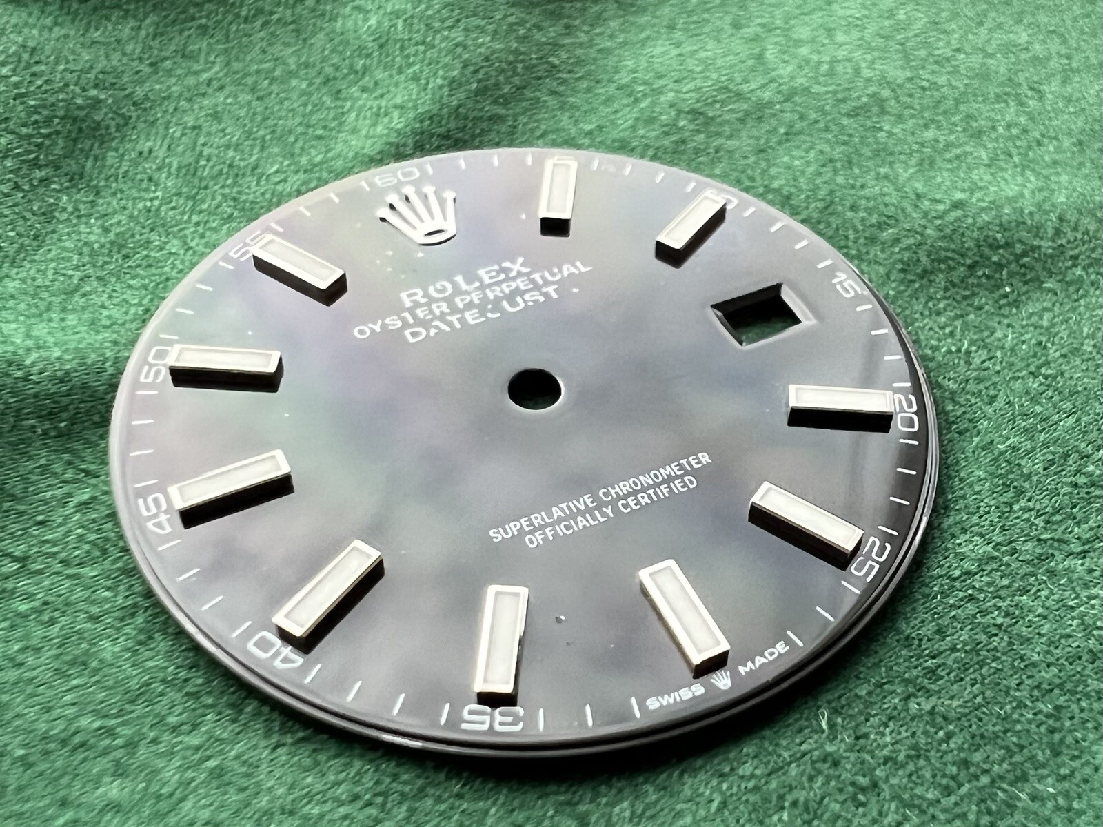 Original Rolex Dial 41mm Datejust Black Luminous Marker Ref 126303/126333 OC#350