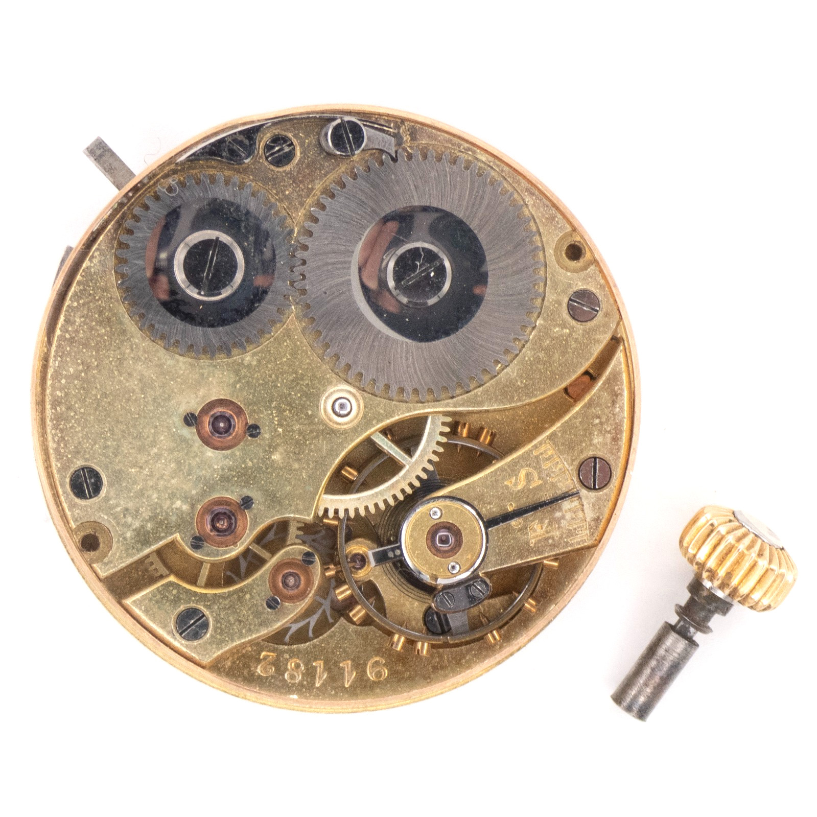 Unsigned IWC Swiss 28.1 x 7.2 mm Antique Pocket Watch Movement, Runs