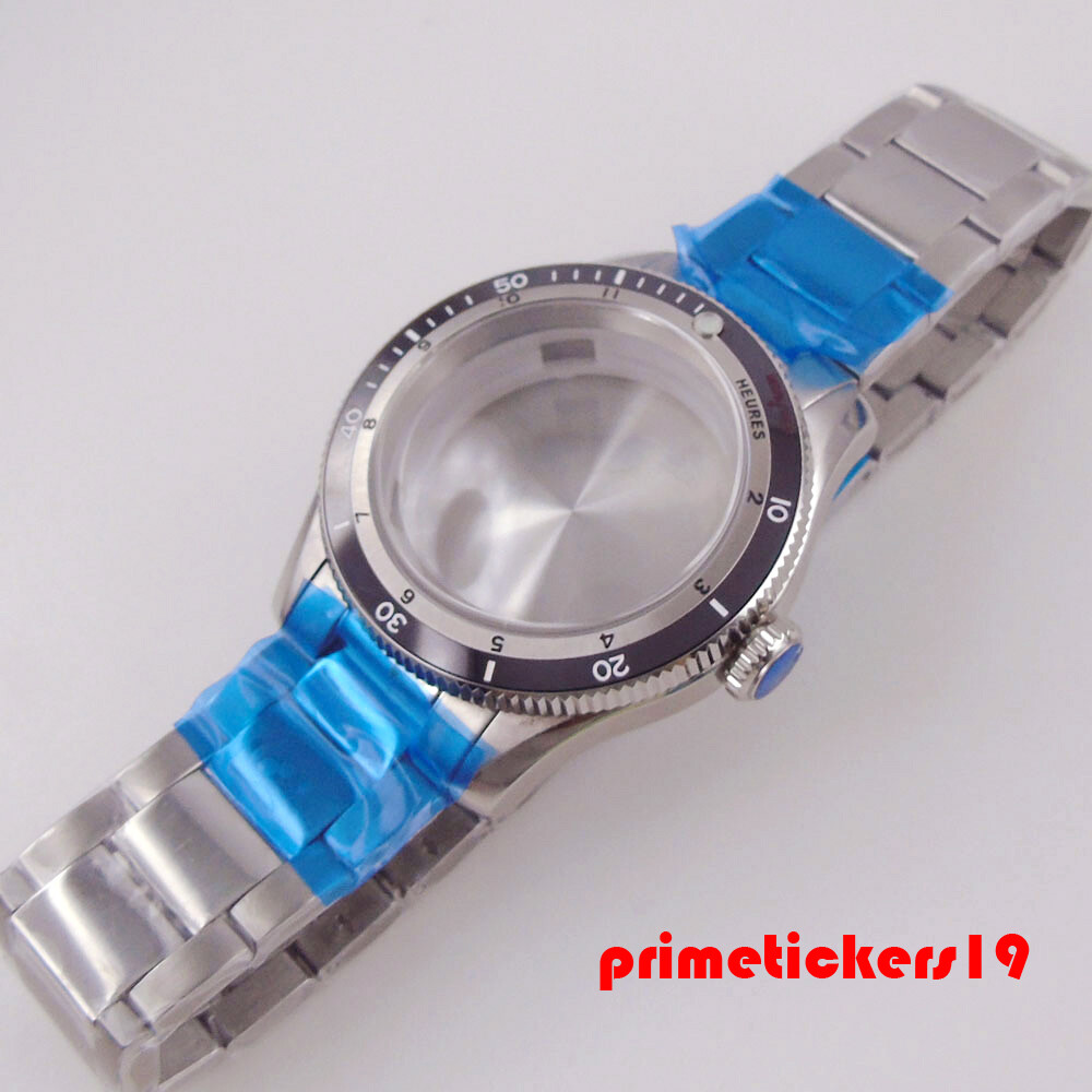 Double Domed Sapphire 40mm Dive Watch Case Bracelet Fit NH34 NH35 ETA2824 PT5000