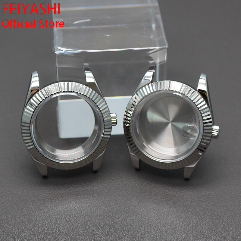 36mm40mm Watch Case nh35 Cyclops Sapphire Glass For Seiko Nh36 nh38 8215Movement