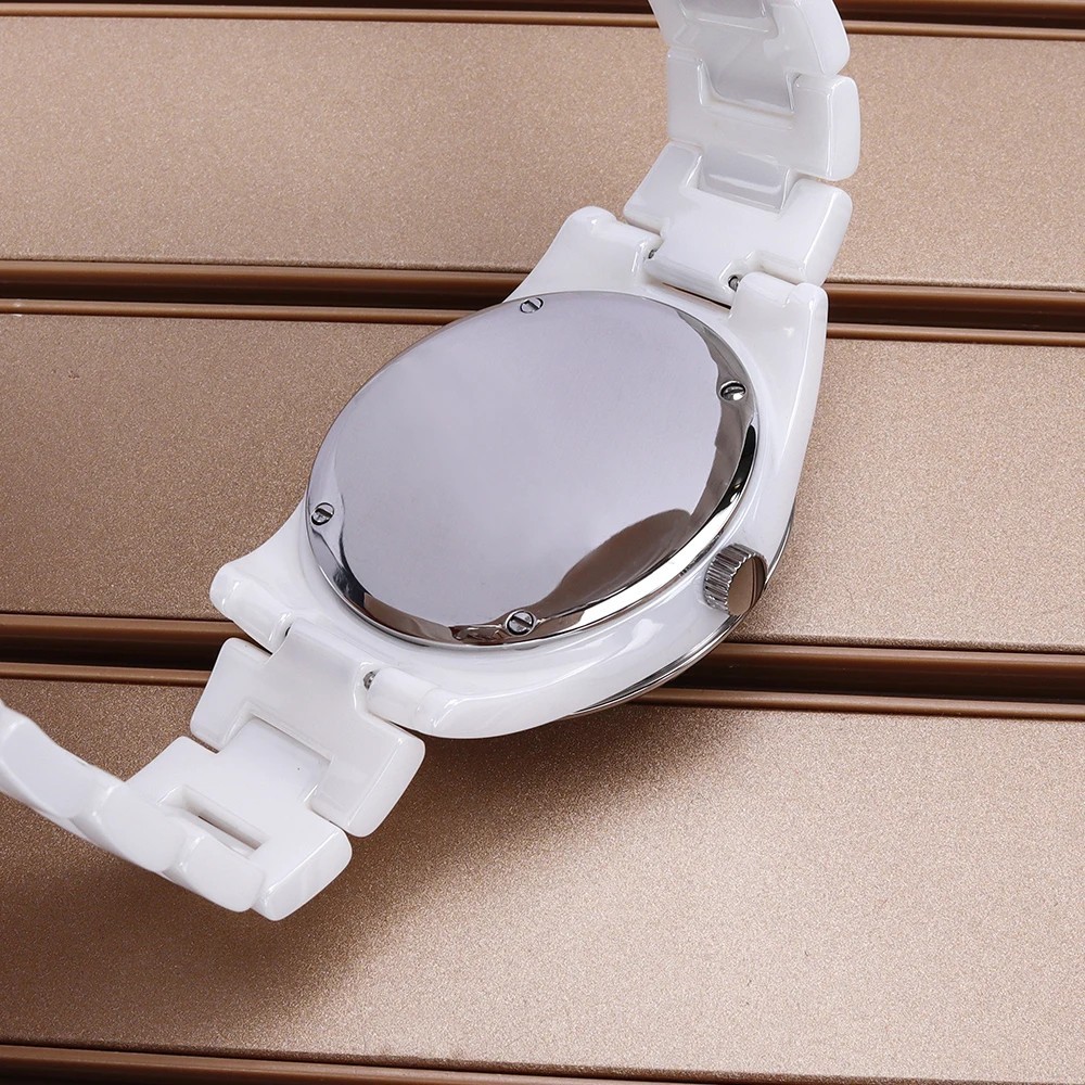 39mm Watch Case Ceramic Steel Back Cover Crown For 1L45 515 Quartz Movement