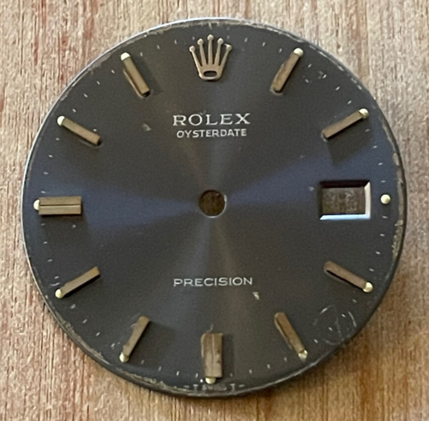 Vintage Rolex Oysterdate Precision Watch Dial for 6694 Gray Blue