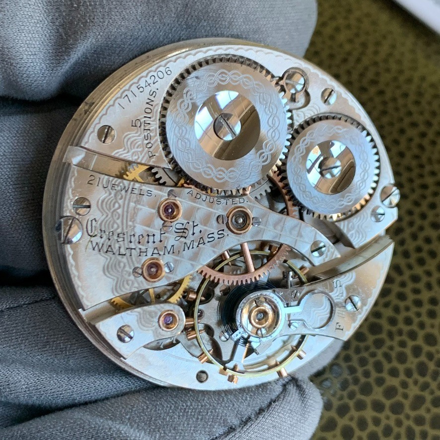 Waltham Crescent St. 16 Size 21 Jewels Railroad Pocket Watch Movement Repair