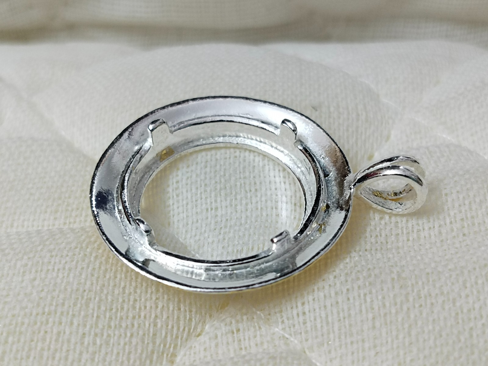 925 Sterling Silver 18k Gold Plated Sterling Silver Round Bezel Pendant Blank