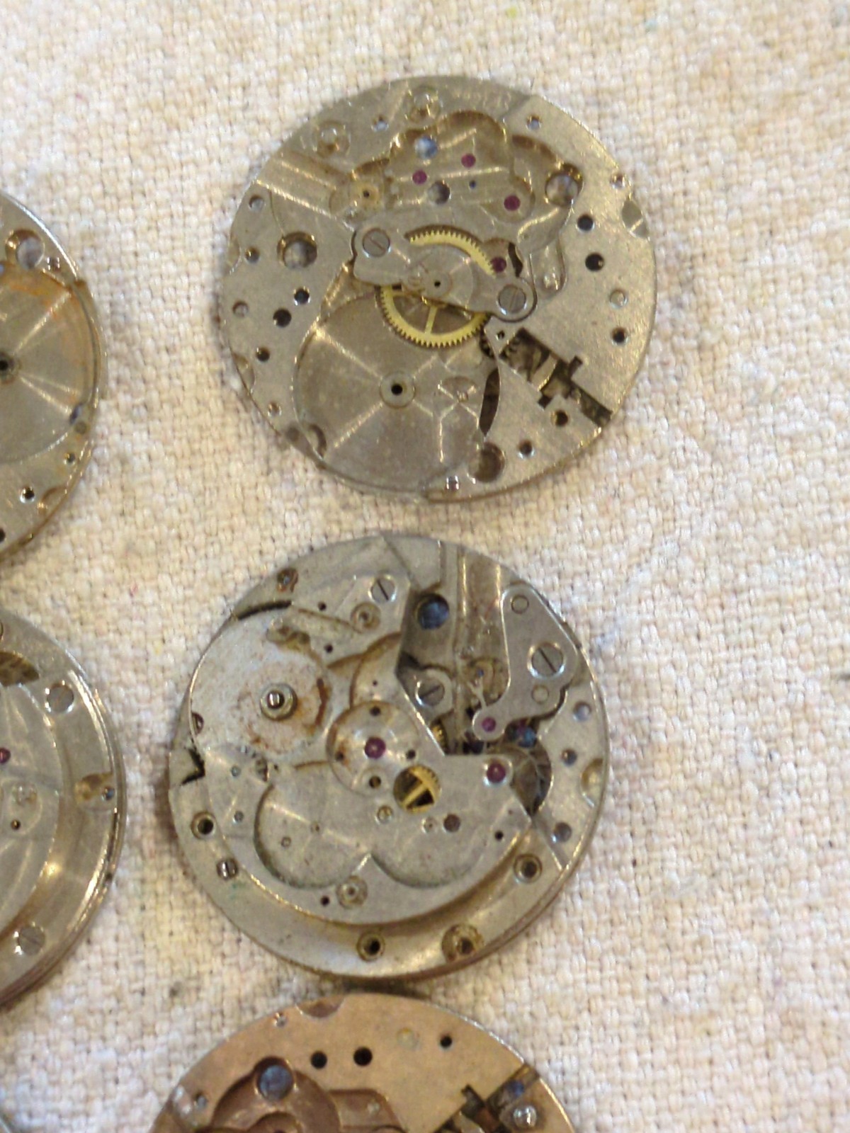 Lot Of 21 Assorted USA DRP Vintage Watch Movement Parts For Repair. See Pictures