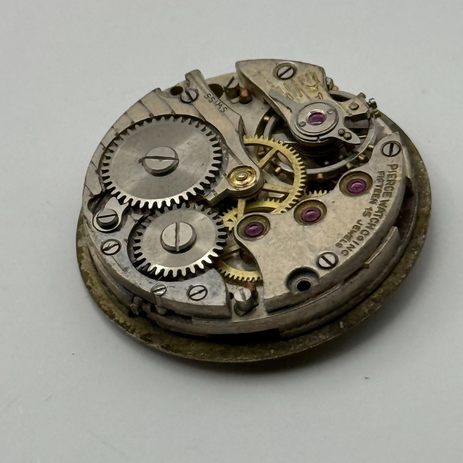 Pierce Watch Movement Swiss 15 Jewels Sub Seconds Manual Wind Parts 23.6mm