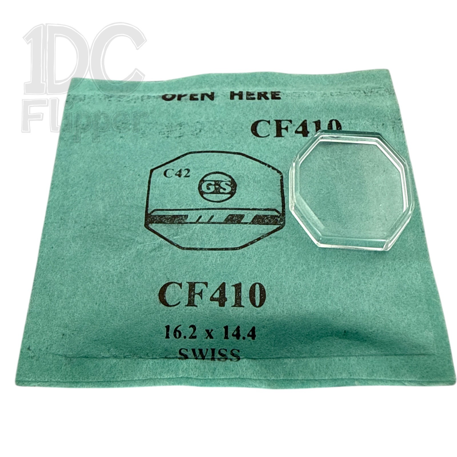 Swiss Watch Crystal G-S CF410 16.2 x 14.4mm Octagon Shape Ladies Read!