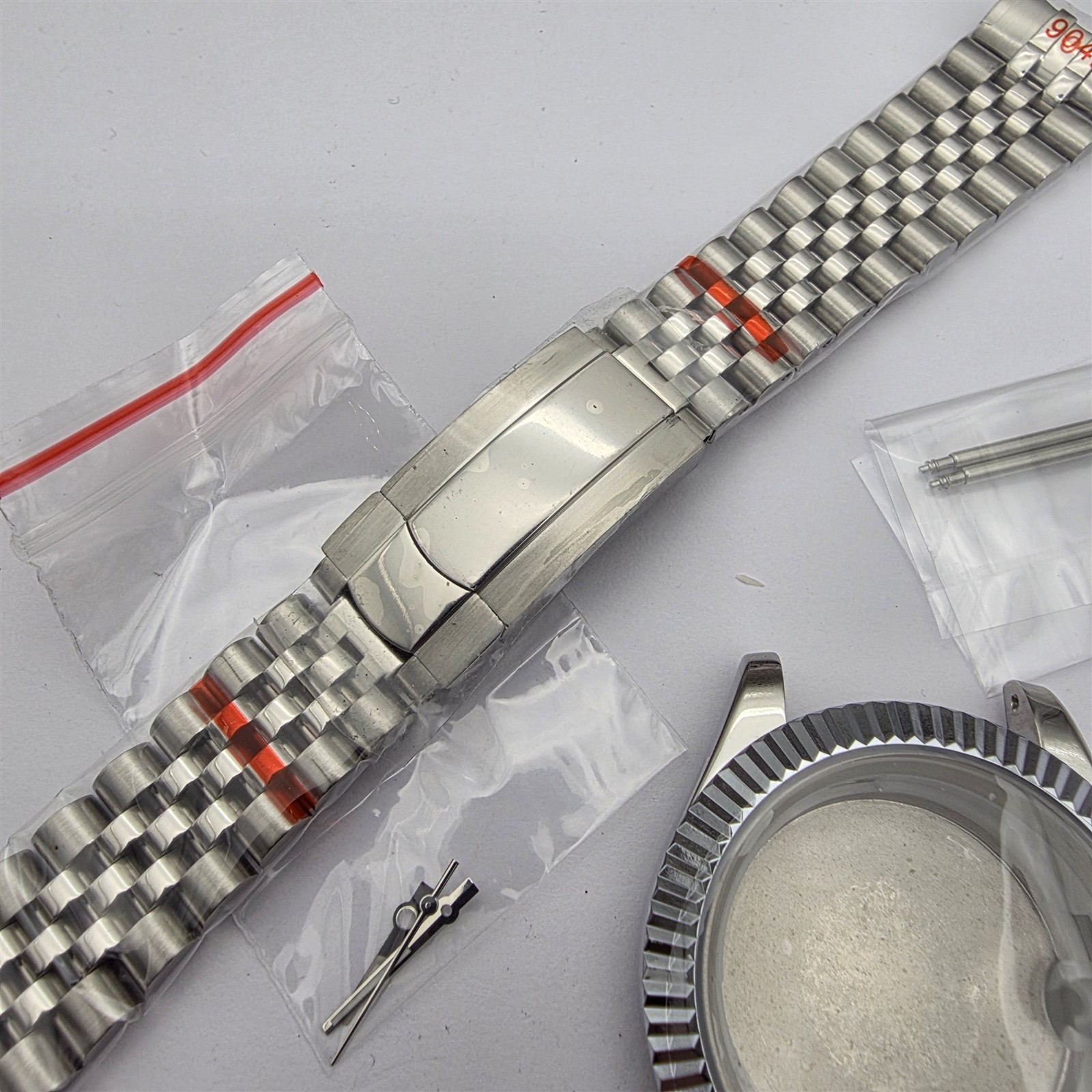 NEW AF SEIKO LEX DATE JUST BLUE SS KIT CASE BEZEL GLASS STRAP DIAL CROWN
