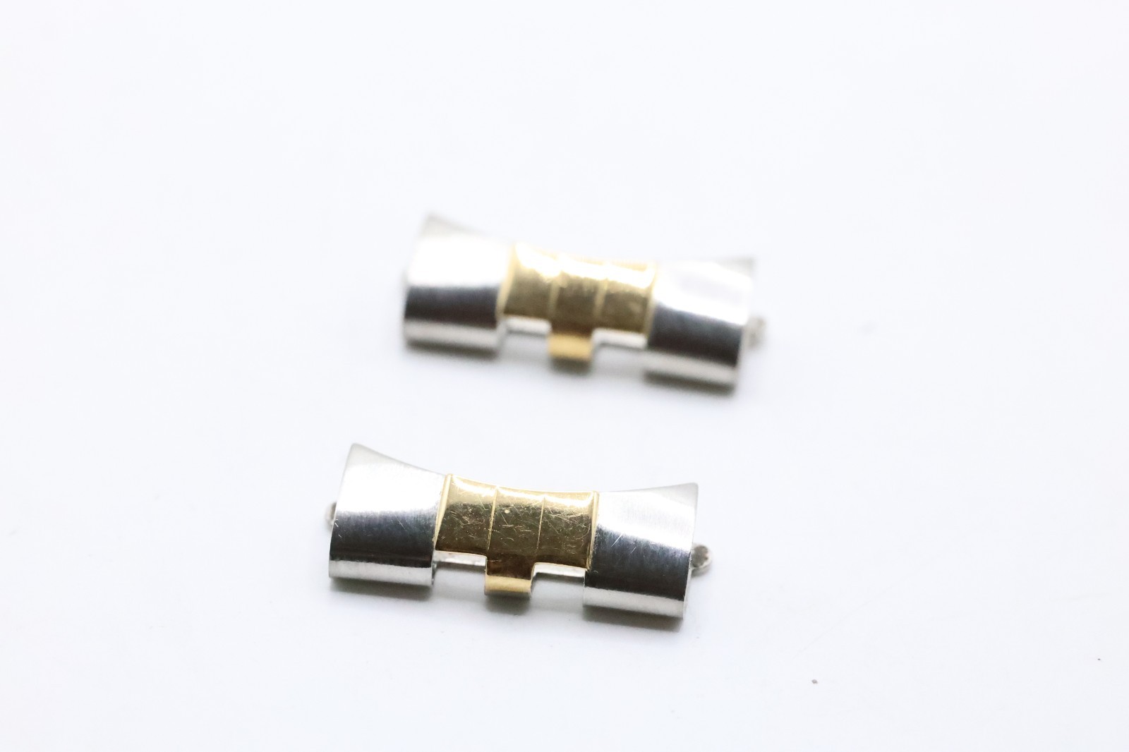 two Authentic 455 Rolex 20mm End Links Yellow Gold & Stainless Steel #638
