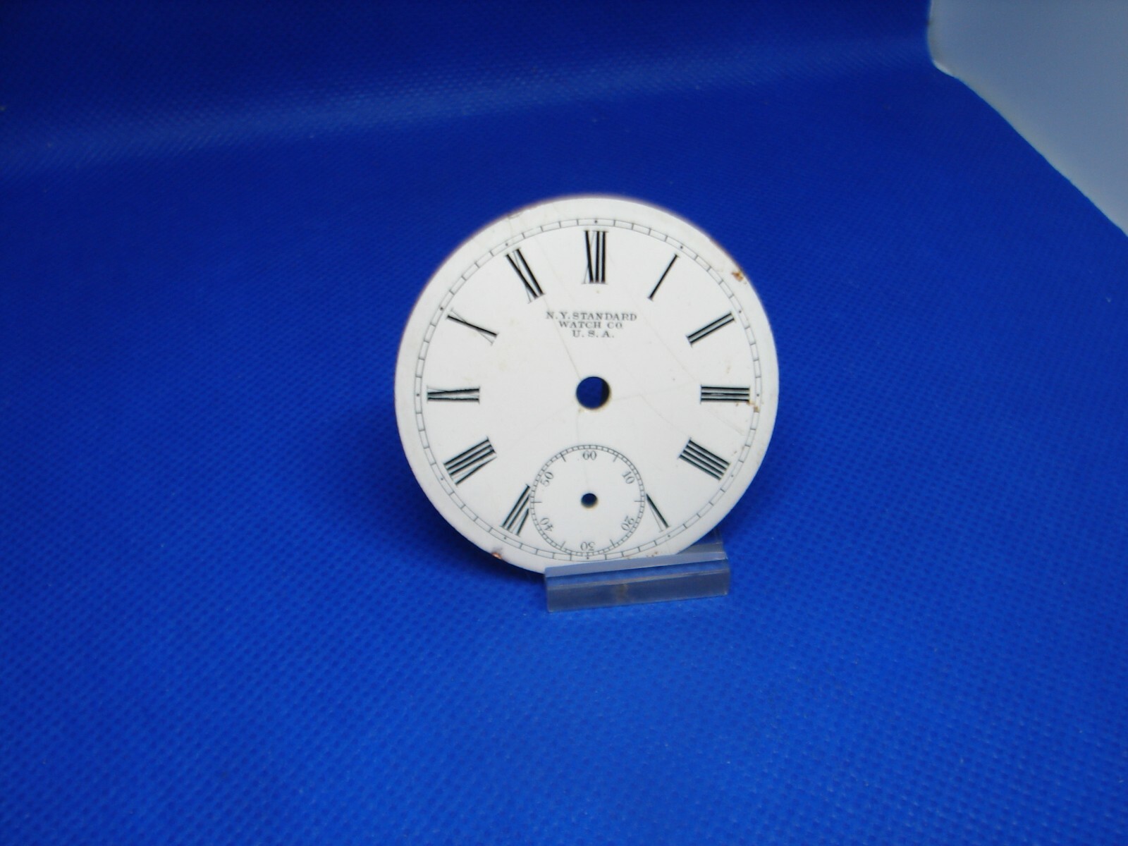NY STANDARD 45mm ROMAN POCKET WATCH DIAL FOR PARTS OR REPAIR! j15