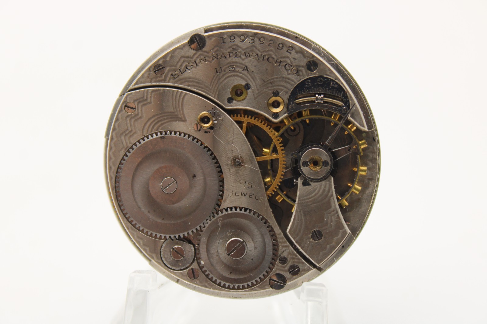 1917 ELGIN POCKET WATCH MOVEMENT 19939292 GRADE 315 12s 15j (LG)