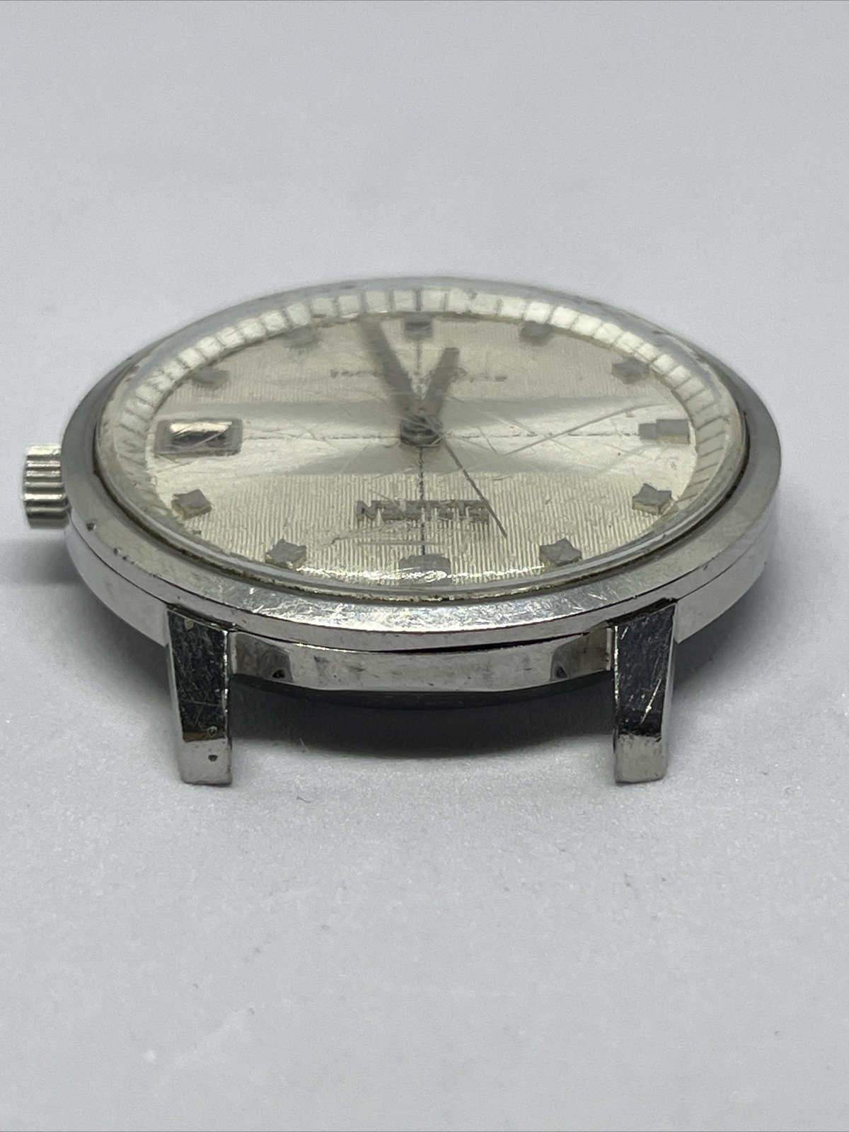 Vintage Gents Citizen Auto Date 2nd Hand Stainless Steel Wrist Watch 21 Jewels