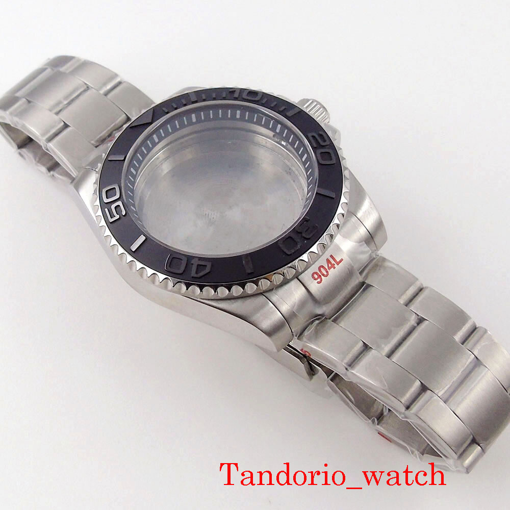 40mm Watch Case Sapphire Glass 120 Clicks Fit NH35A NH36A Movement Ceramic Bezel
