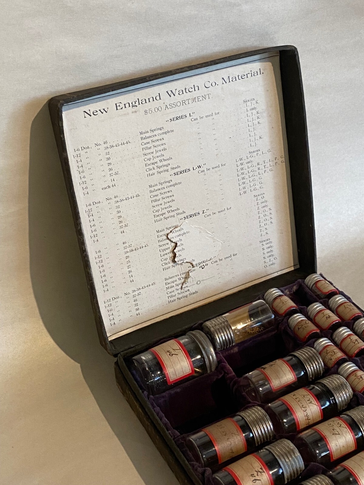 The New England Watch Co “Handy Package” Watch Repair Parts Conneticut