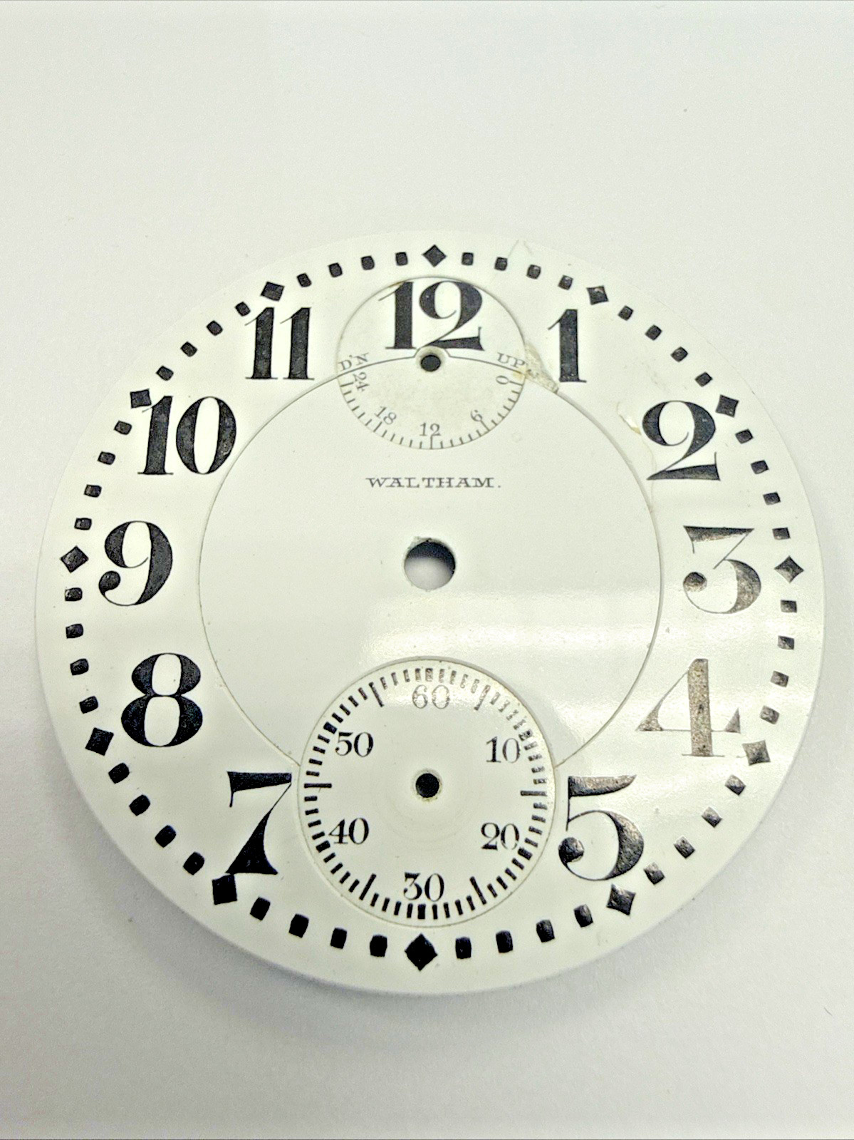 Waltham Up Down Indicator Railroad Pocket Watch Dial