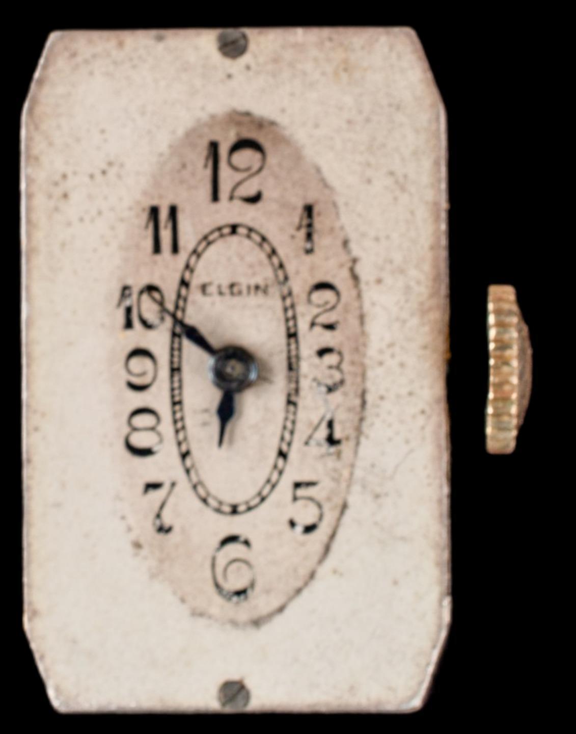 ELGIN Watch Movement Silver with Black Numbers