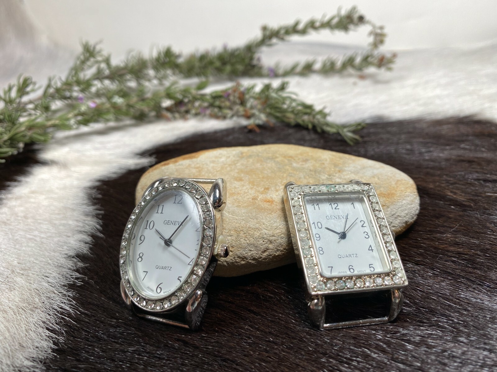 Watch Faces for Beading Ribbon Oval Rectangle Big Surface Battery included 2 pcs