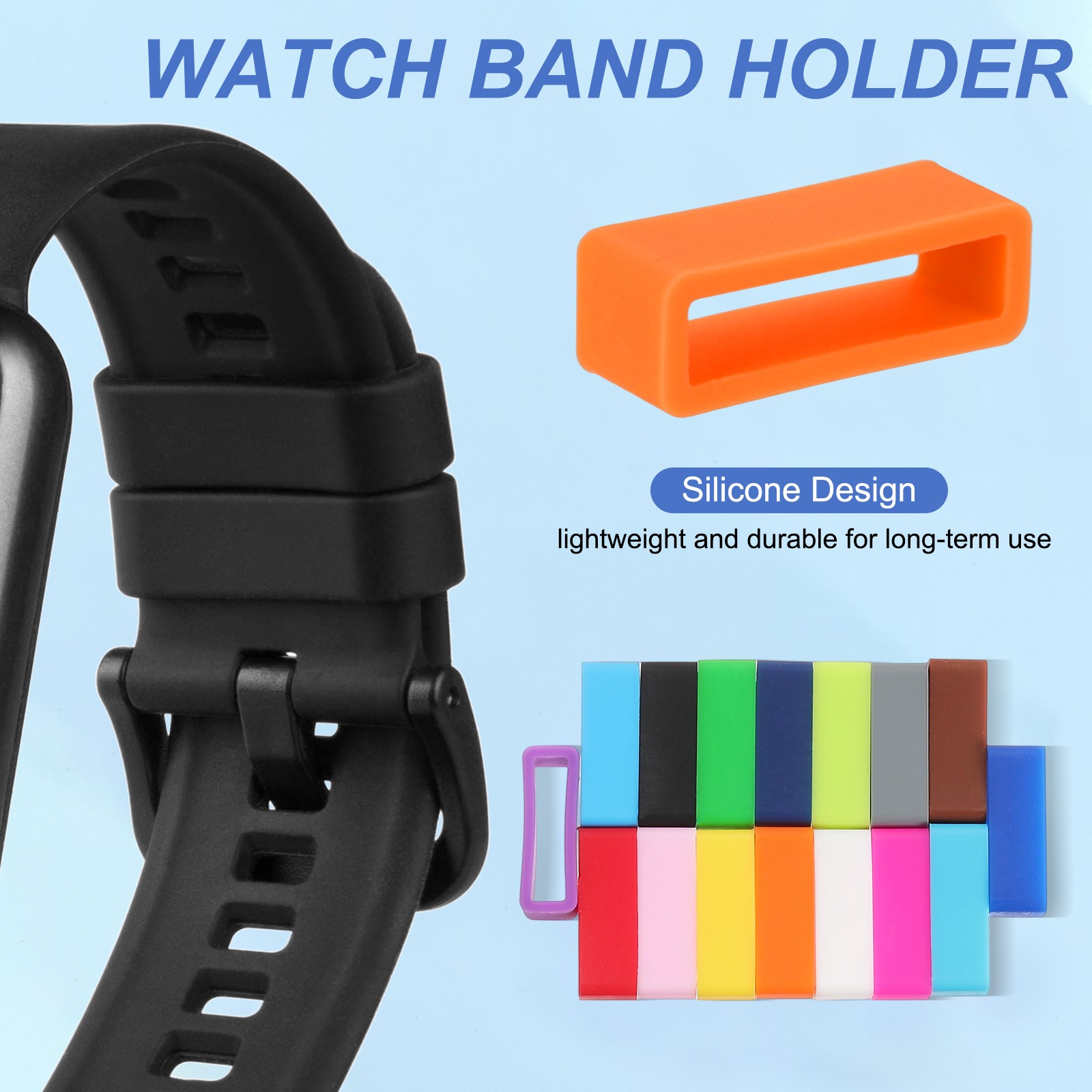 6pcs 20mm Silicone Watch Strap for Orange Replacement