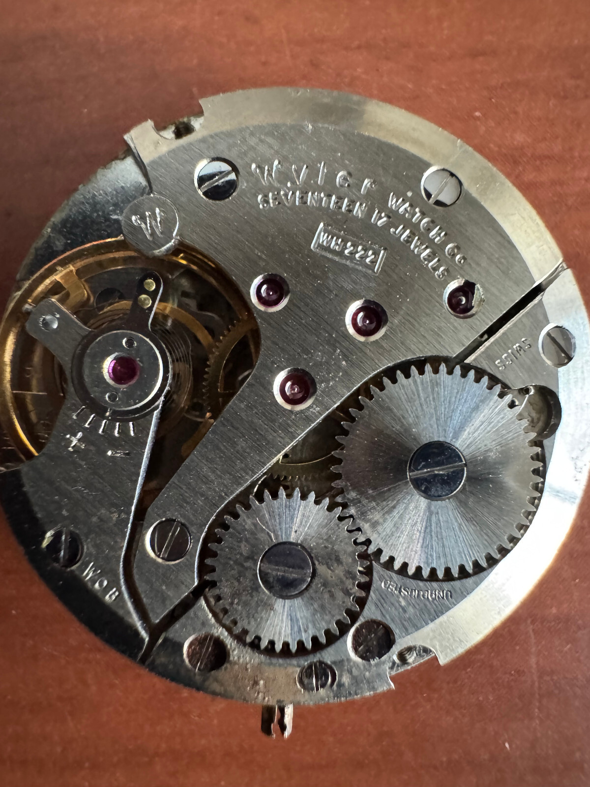 VINTAGE MEN’S WYLER WRIST WATCH MOVEMENT CAL WM 222 ETA 2354 NOT RUNNING