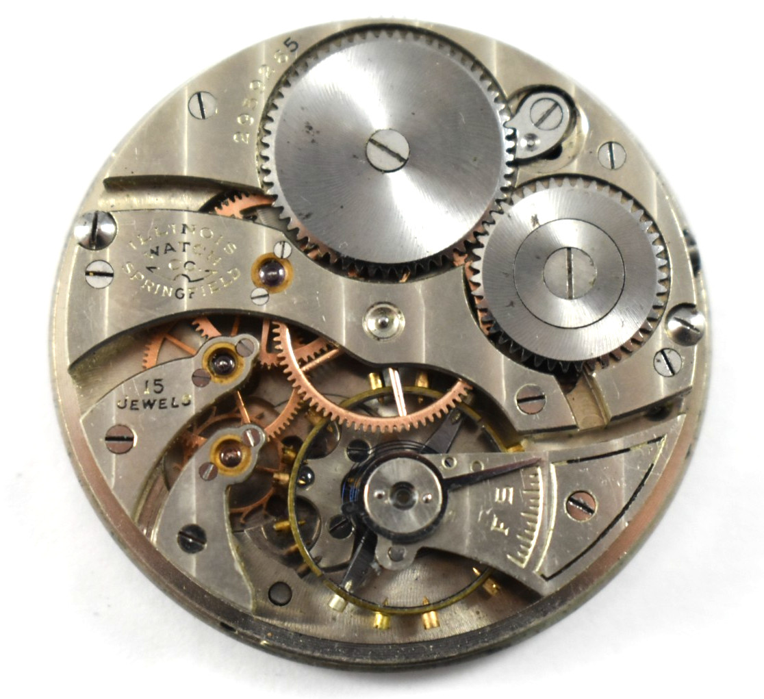 Vintage Illinois Grade 403 12s 15J OF Pocket Watch Movement lot.v8