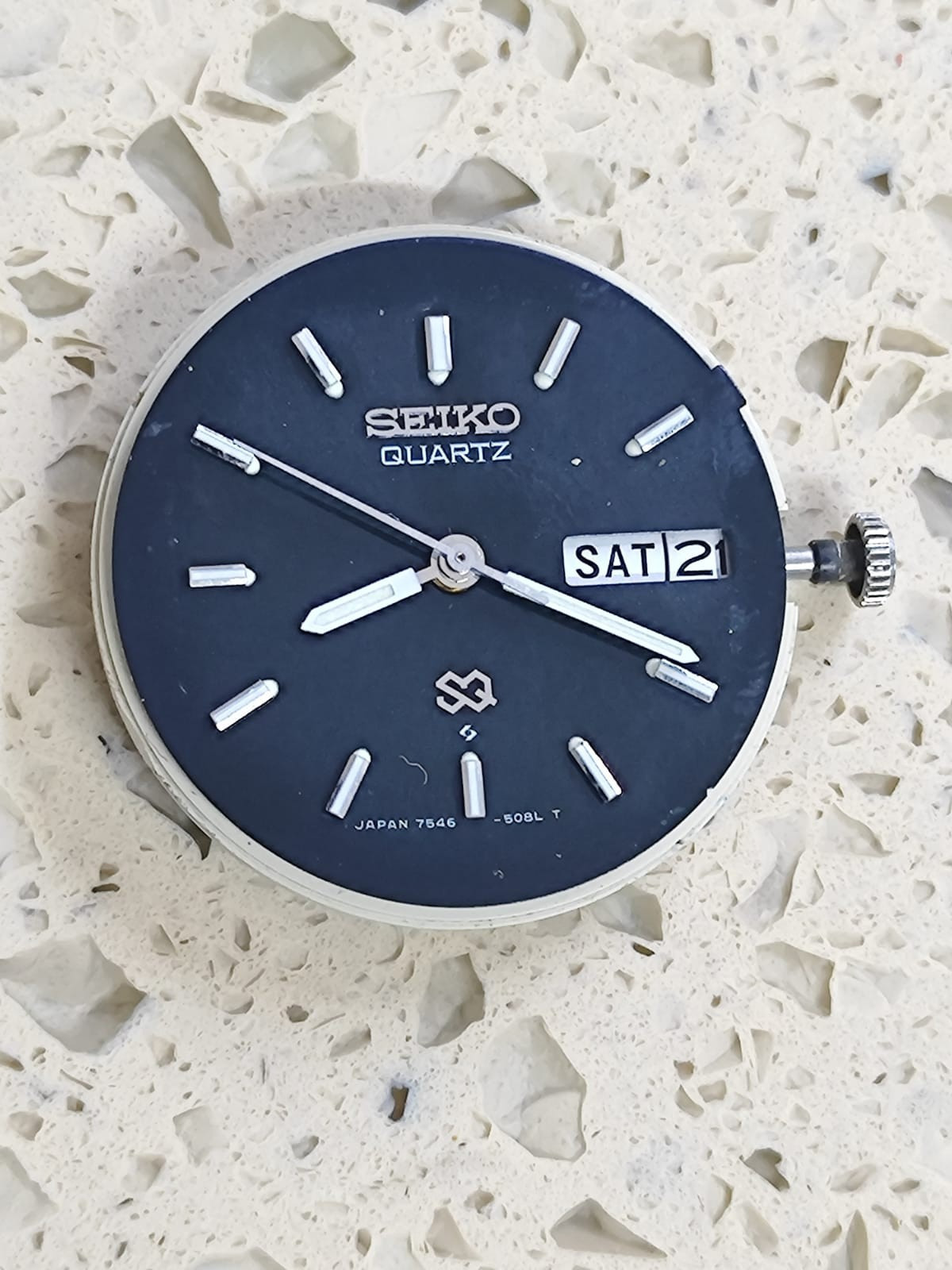 Vintage SEIKO 7546 Quartz Movement with Dial Not Working Y