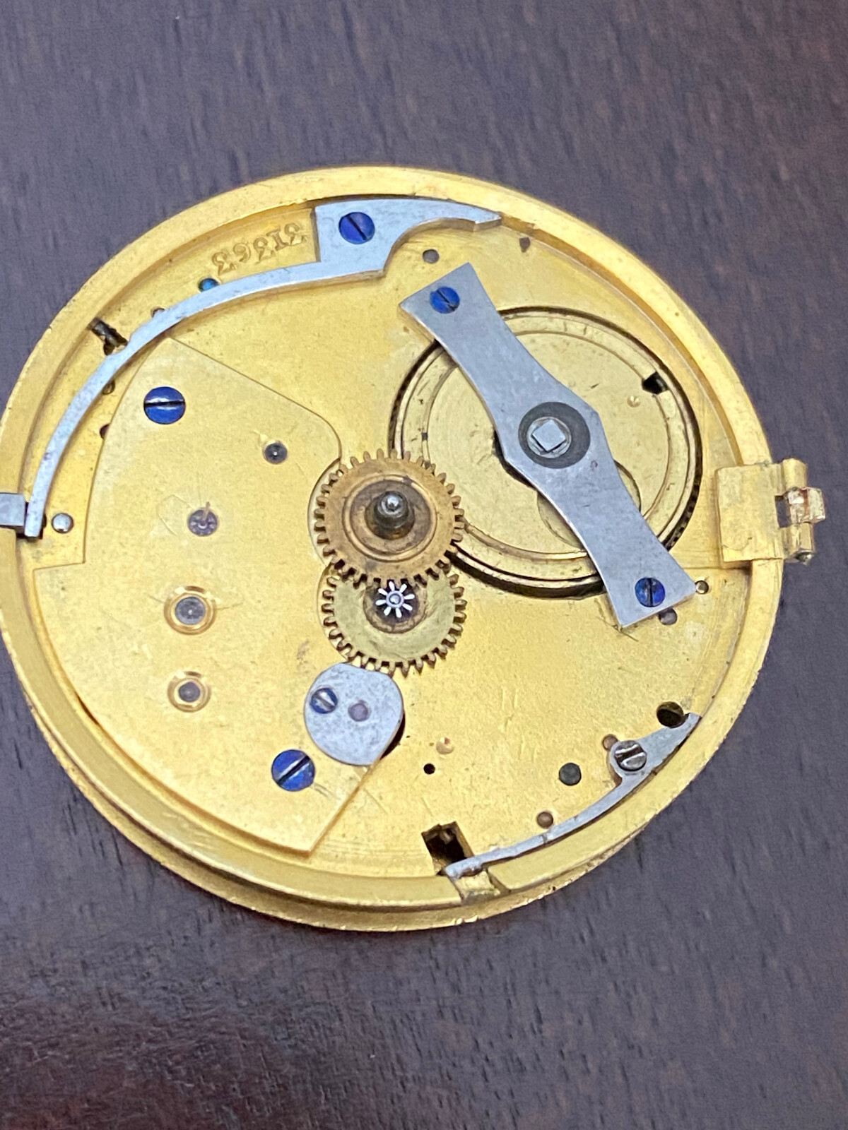 VINTAGE 38.42MM LONDON POCKET WATCH MOVEMENT, RUNS, NO DIAL