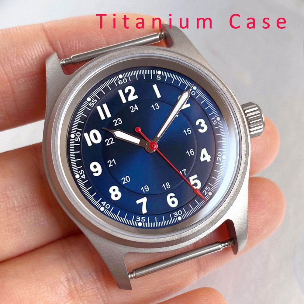 36mm Titanium Watch Case Prevent Allergy Sapphire Glass Fit NH35 8215 2836 2824