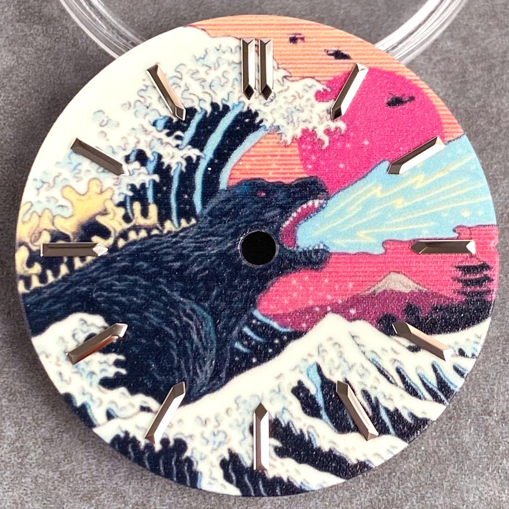 Full Luminous 28.5mm Dial Creative Surfing Dial for Kanagawa Watch Dial NH35 NH3