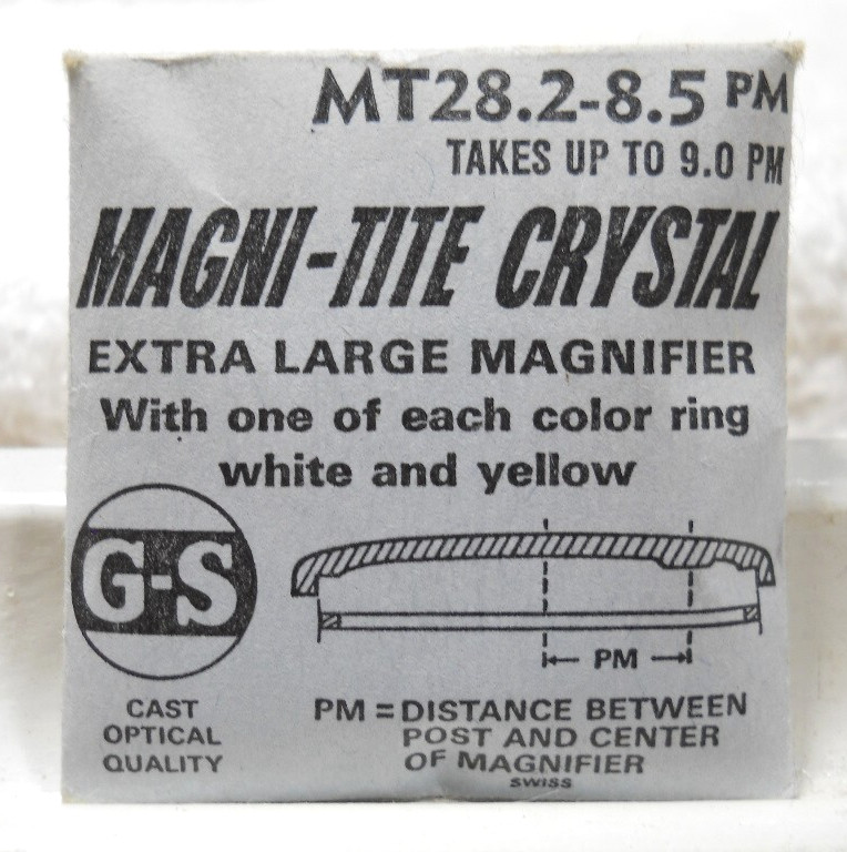 GS MT28.2-8.5 Magnifier Watch Crystal 28.2 mm Silver Gold Ring Replacement Part