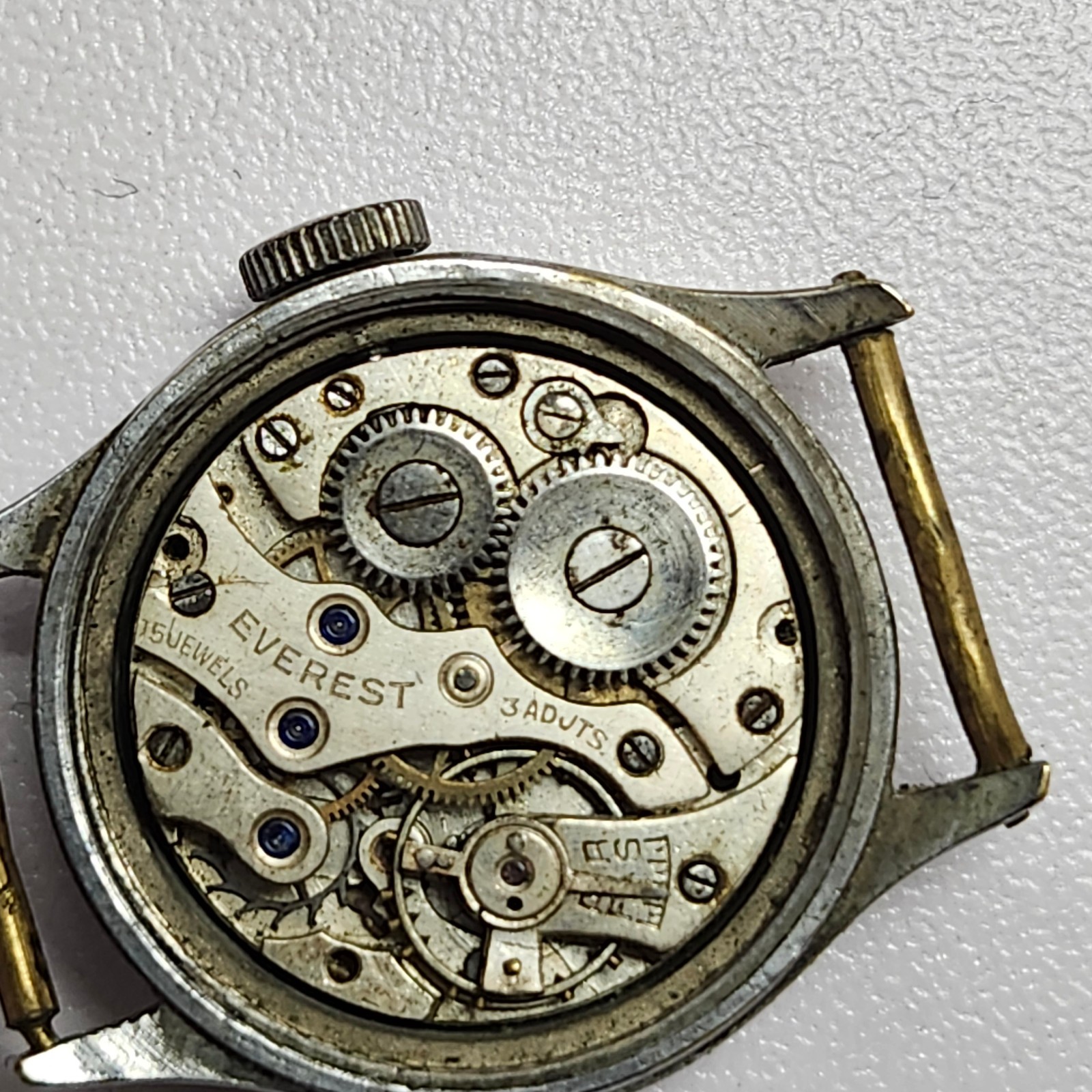 Mido Waterproof Sector Dial Watch Case & 15J Everest Swiss Movement Parts
