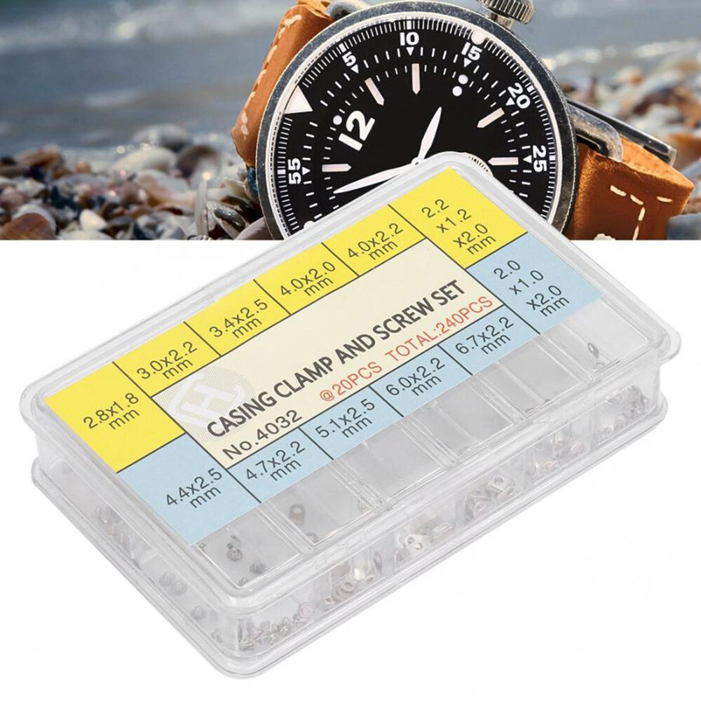 240Pcs Watch Casing Clamp Movement Adapter Securing Screw Washer Repair EL