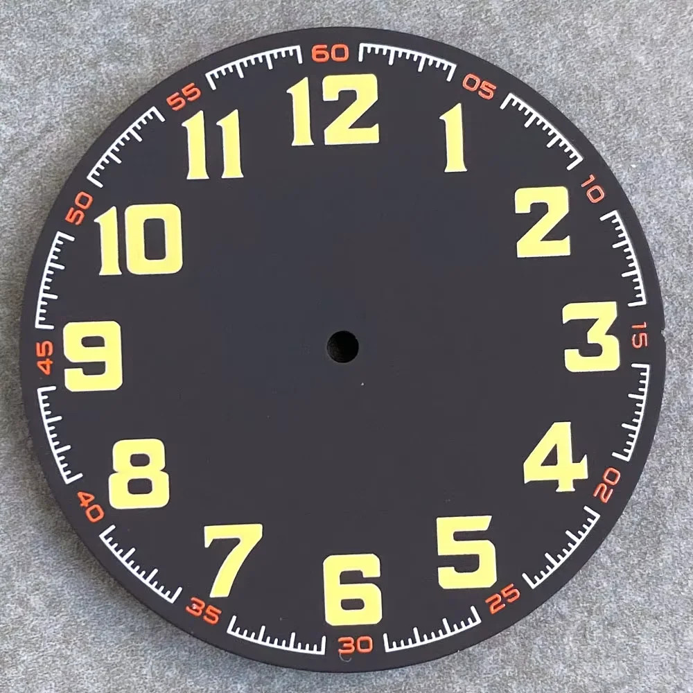 Tandorio 40.5mm Matte Watch Dial Replacement Parts Fit NH35 NH36 ETA2824 PT5000