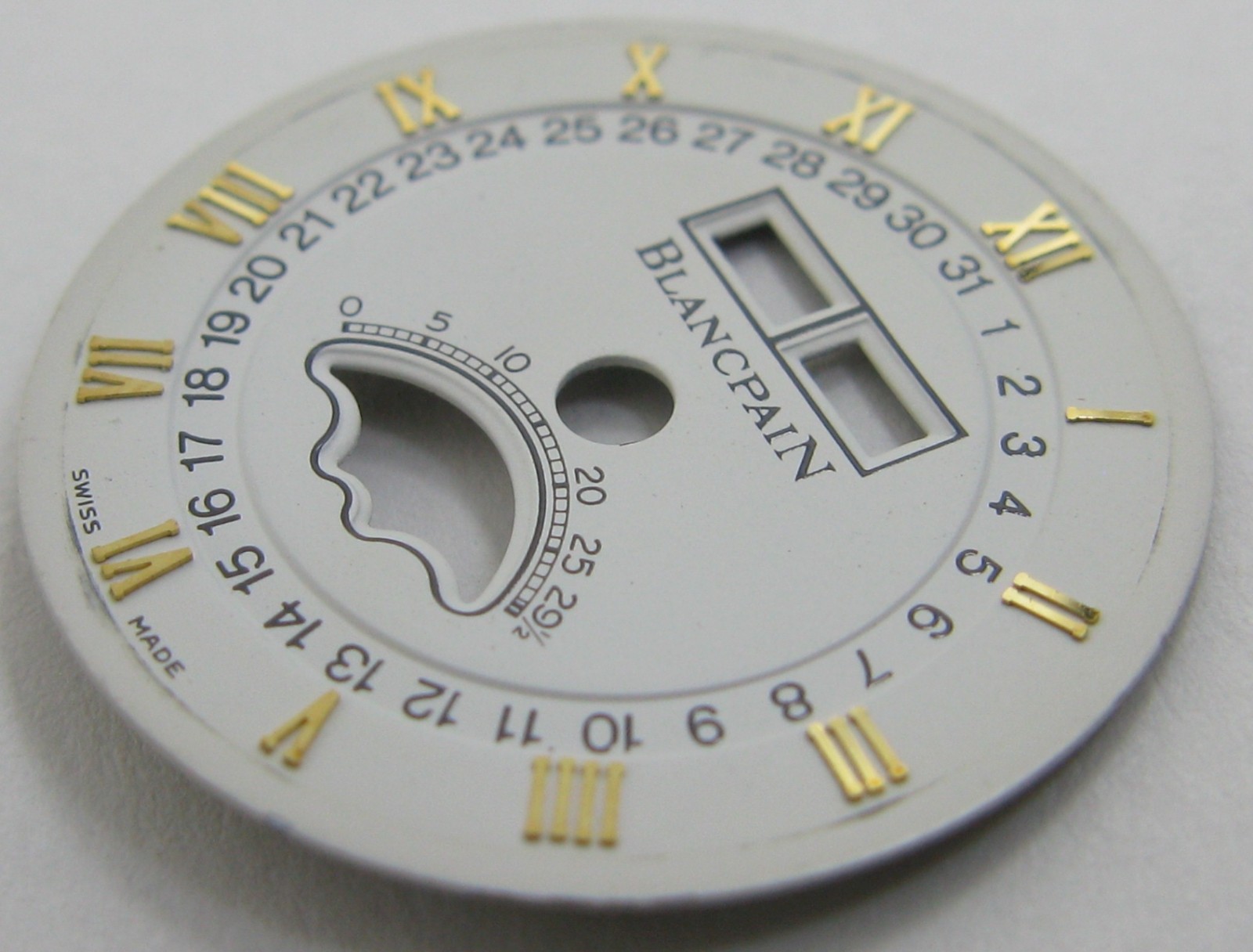 Blancpain Lady calendar moon Watch Dial white / gold diameter 21 mm