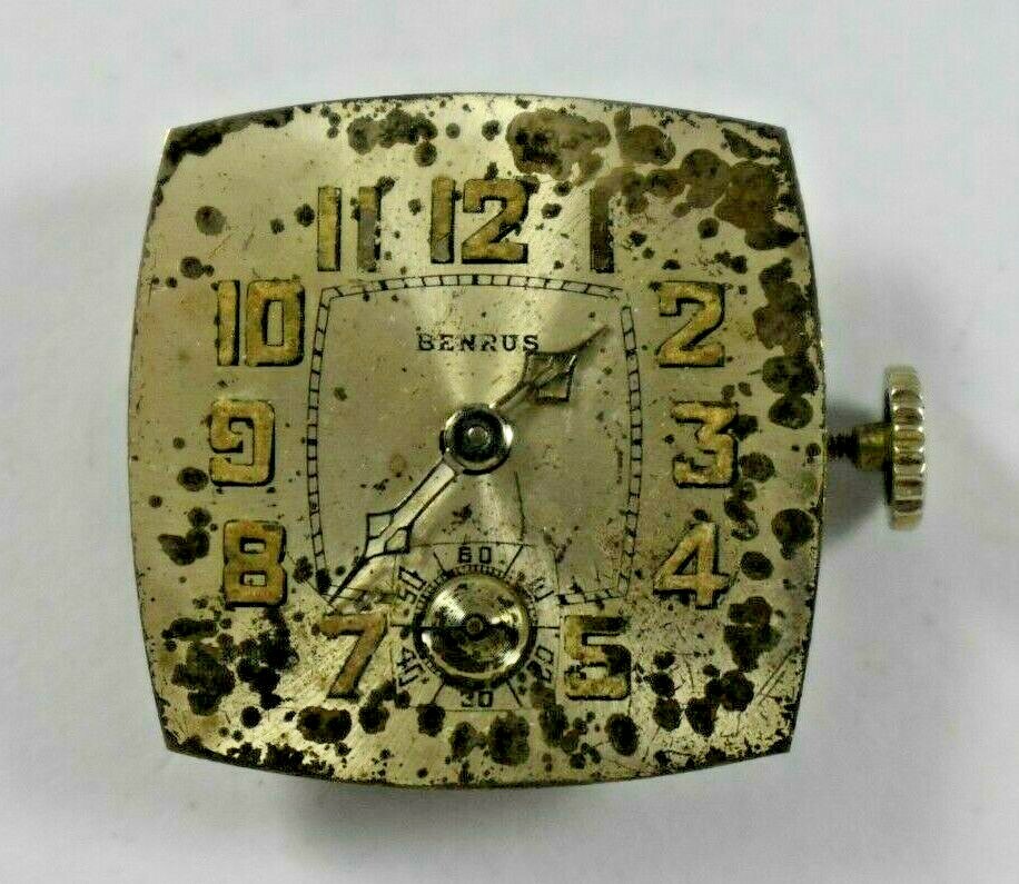 Vintage Benrus Hand Wind Mechanic 15 Jewels 4Adj Mechanic Watch Movement lot.t
