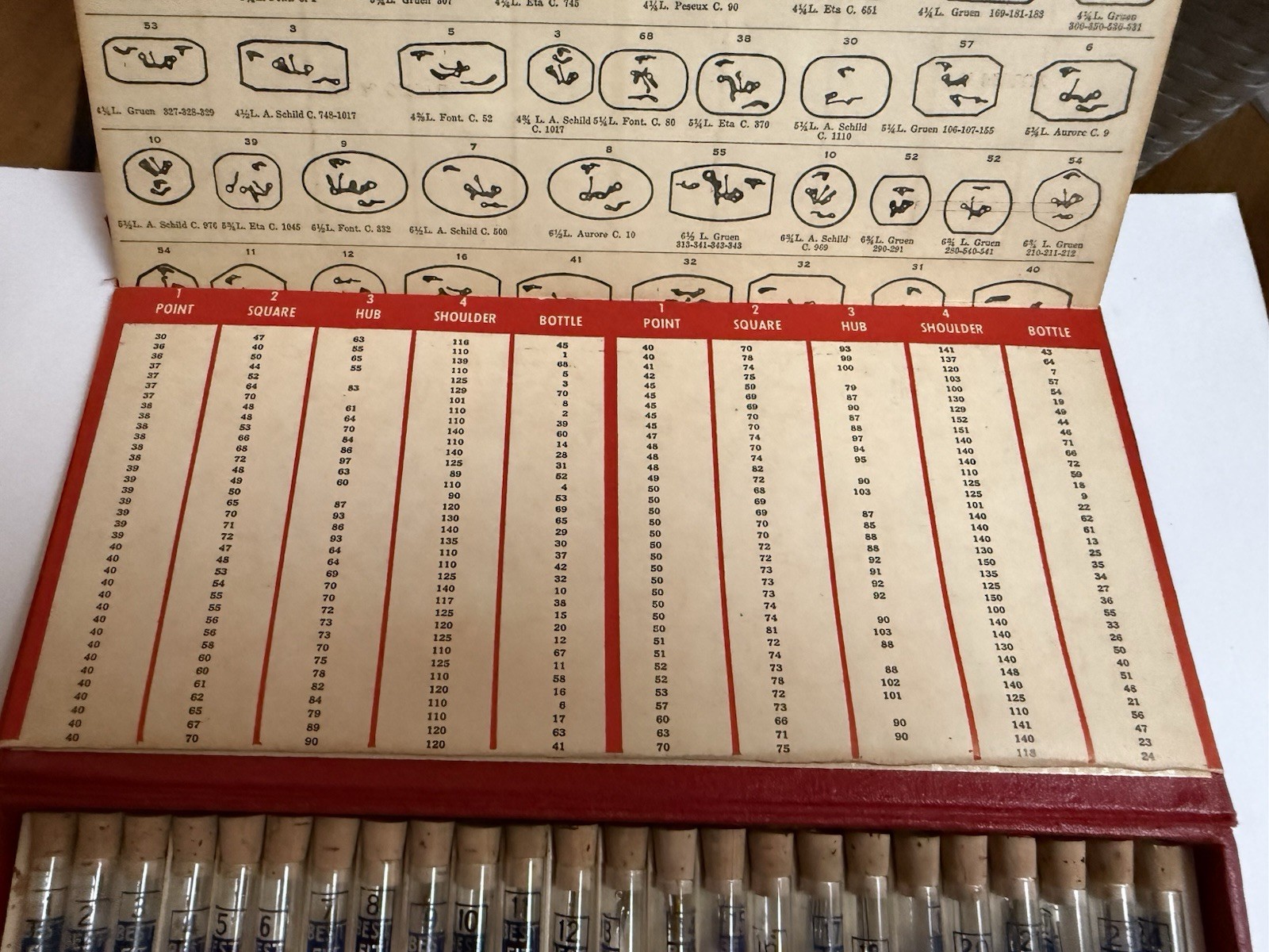 Vtg Swiss Watch Stems Assortment The Bestfit No. 9C2 Case Set Not Complete As Is