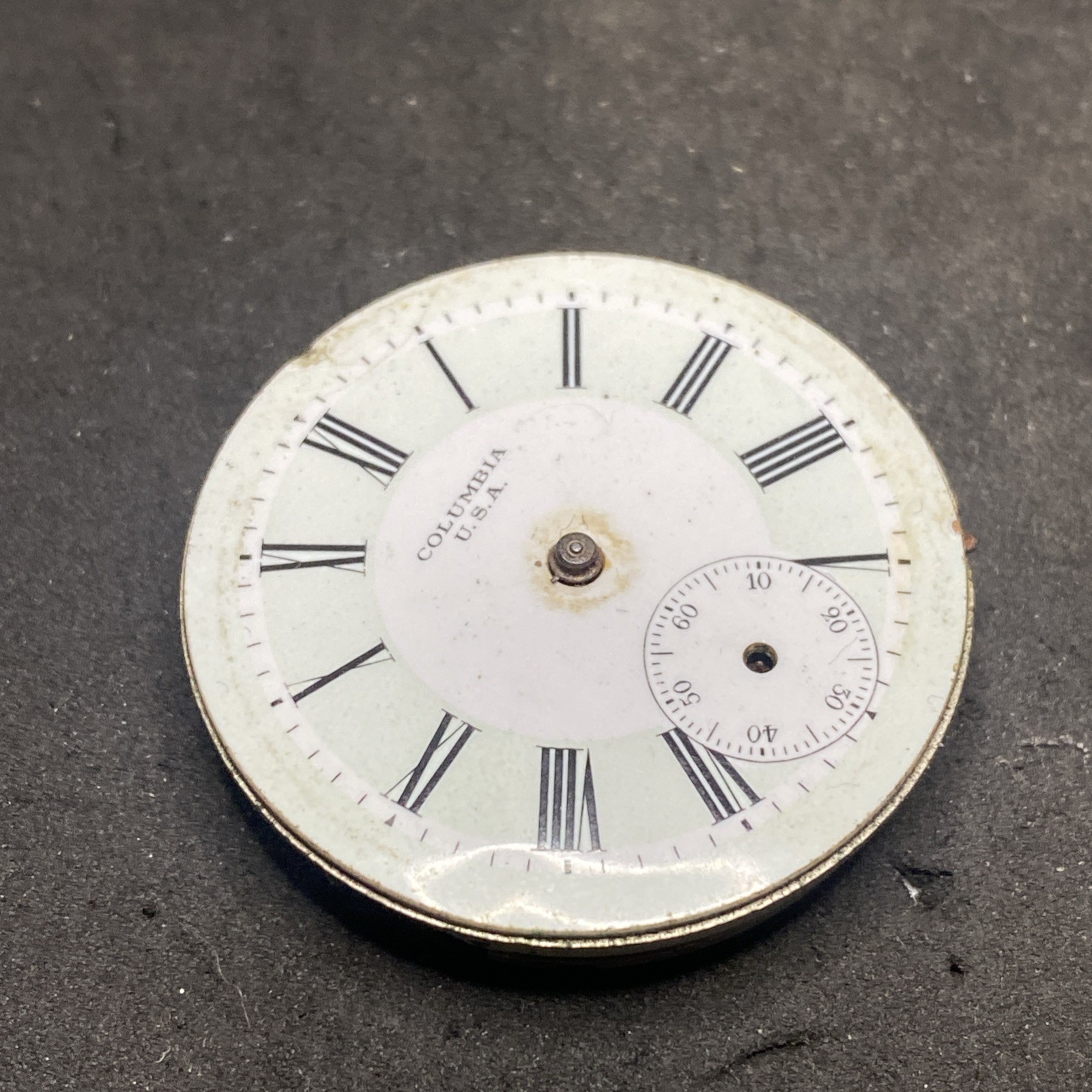Columbia USA Pocket Watch Movement Green Dial Hunter 6s 7j Parts F8897