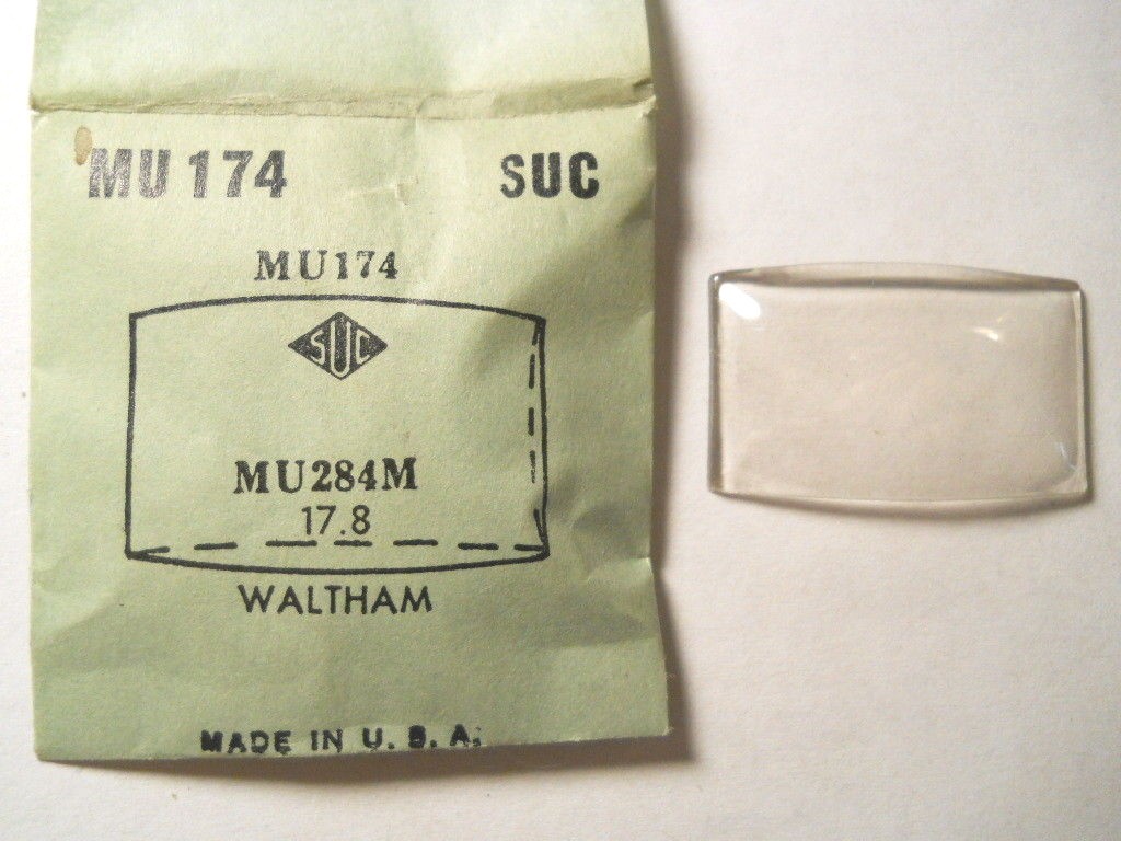 SUC MU174 Watch Crystal For Waltham – 28.4 x 17.8 mm – Replacement / Repair Part