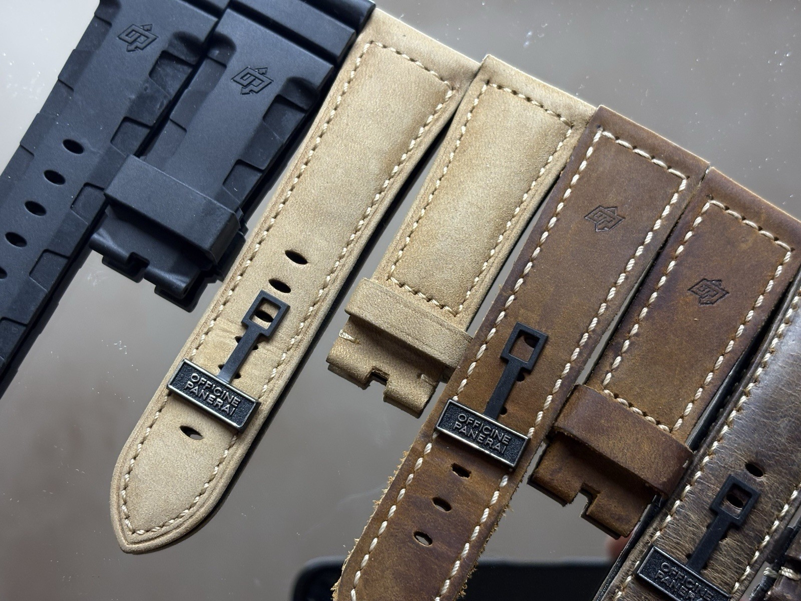 Authentic Panerai 26mm Strap X4 Read Description. Cheap Lot! Leather And rubber