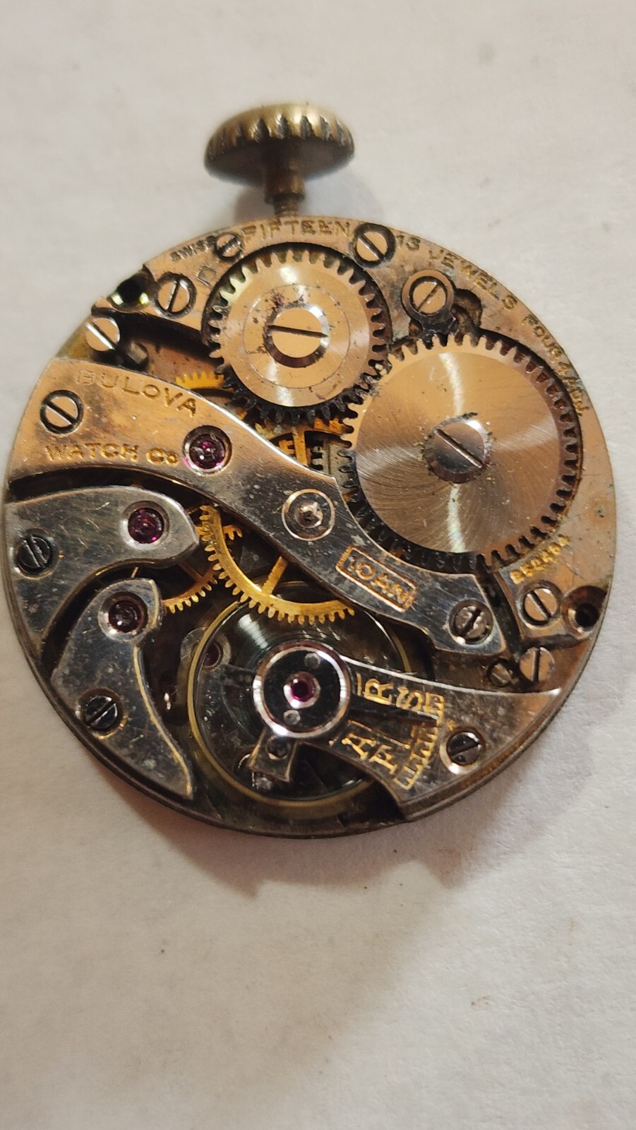 Vintage 14k supported by metal benrus with Bulova movement 4 parts or repairs K2