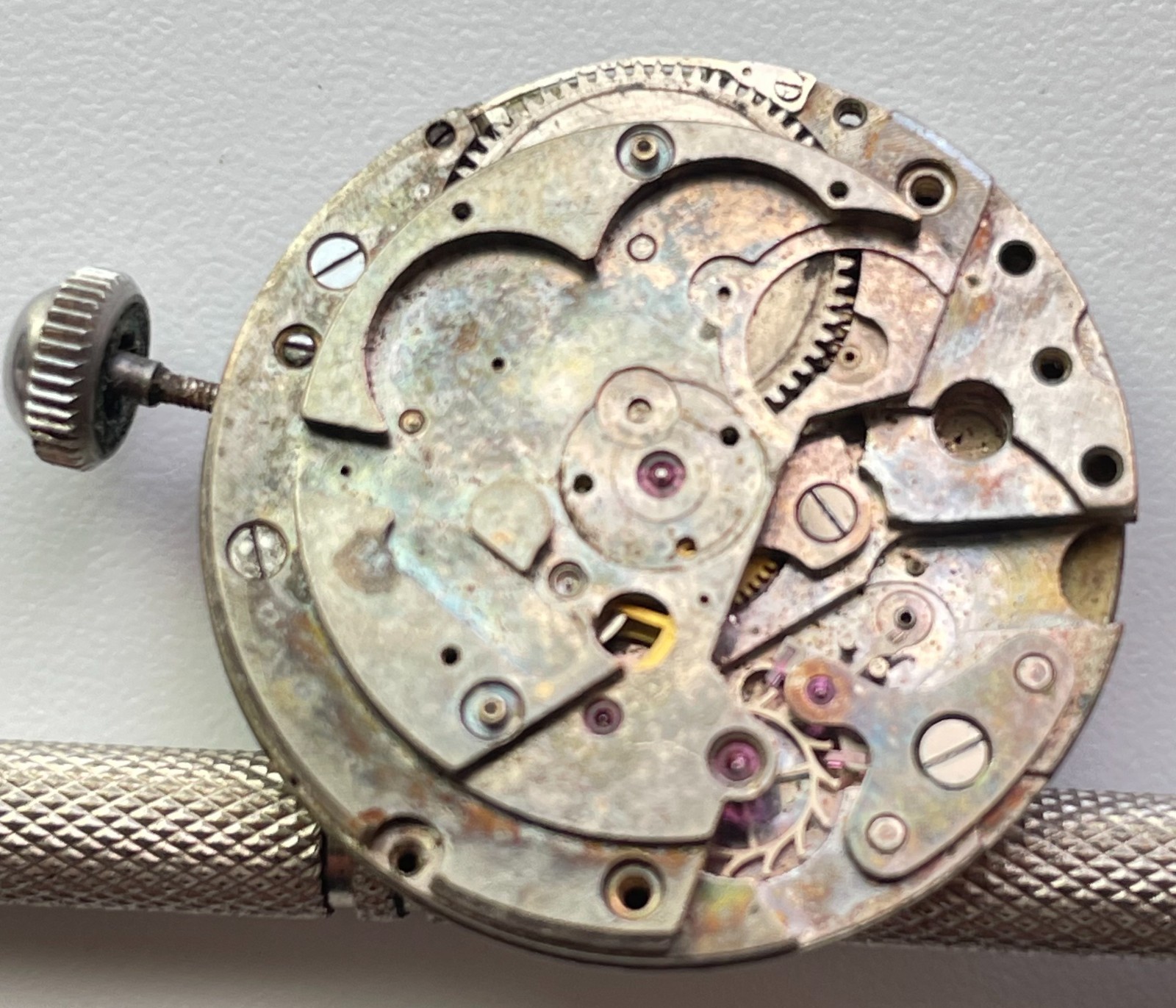 Vintage Calvert Military Style Watch Swiss 17 Jewels Movement Parts Only 26.1mm