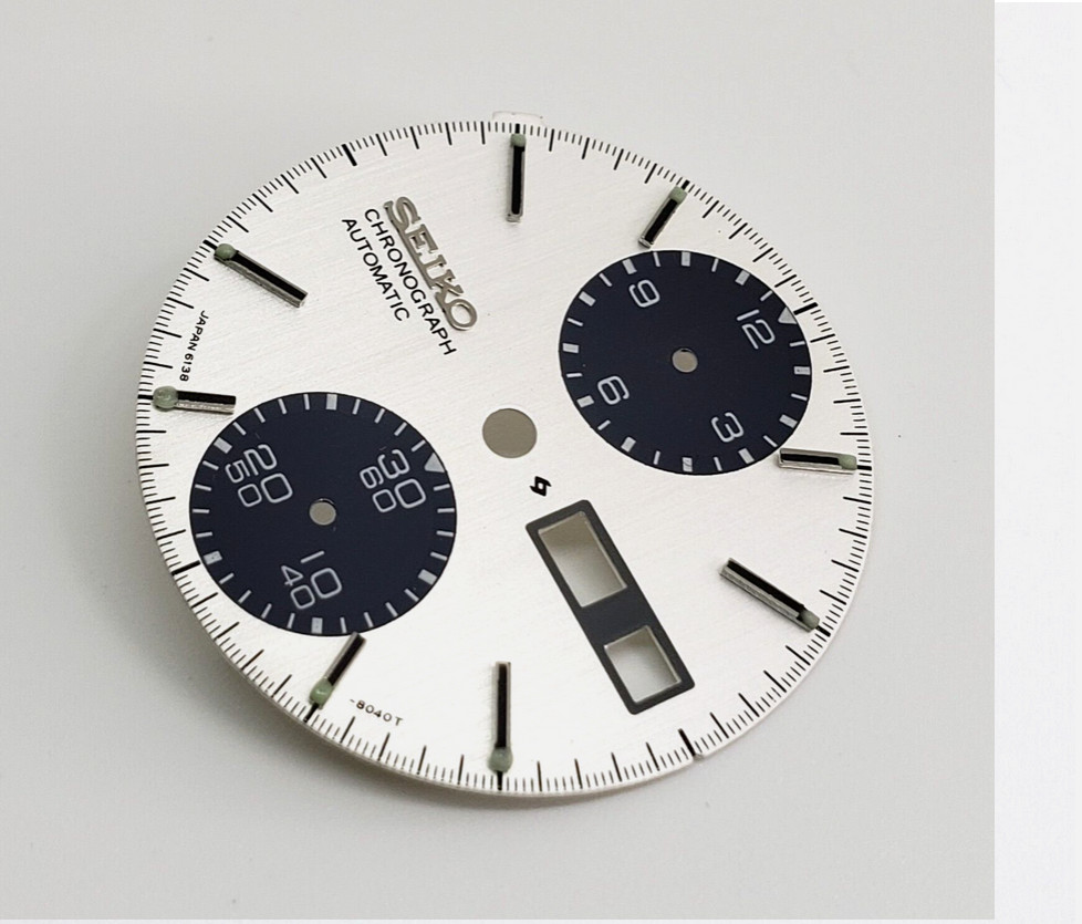 NEW AFTERMARKET SEIKO PANDA BRUSHED FINISHED DIAL, HANDS, INNER RING 6138-8020