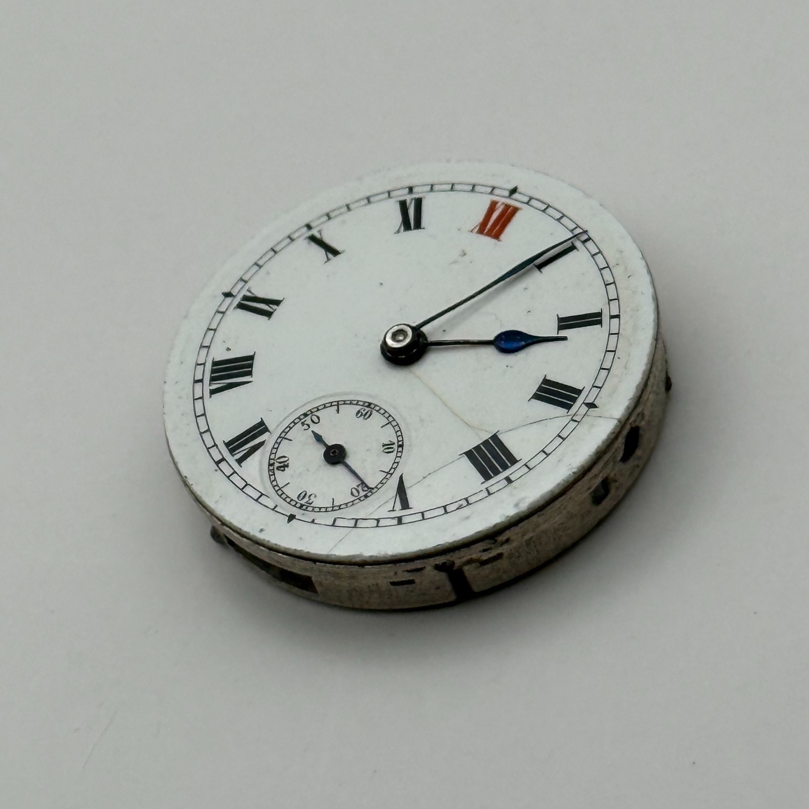 Unidentified Trench Watch Movement Sub Seconds Parts Repair 24.7mm