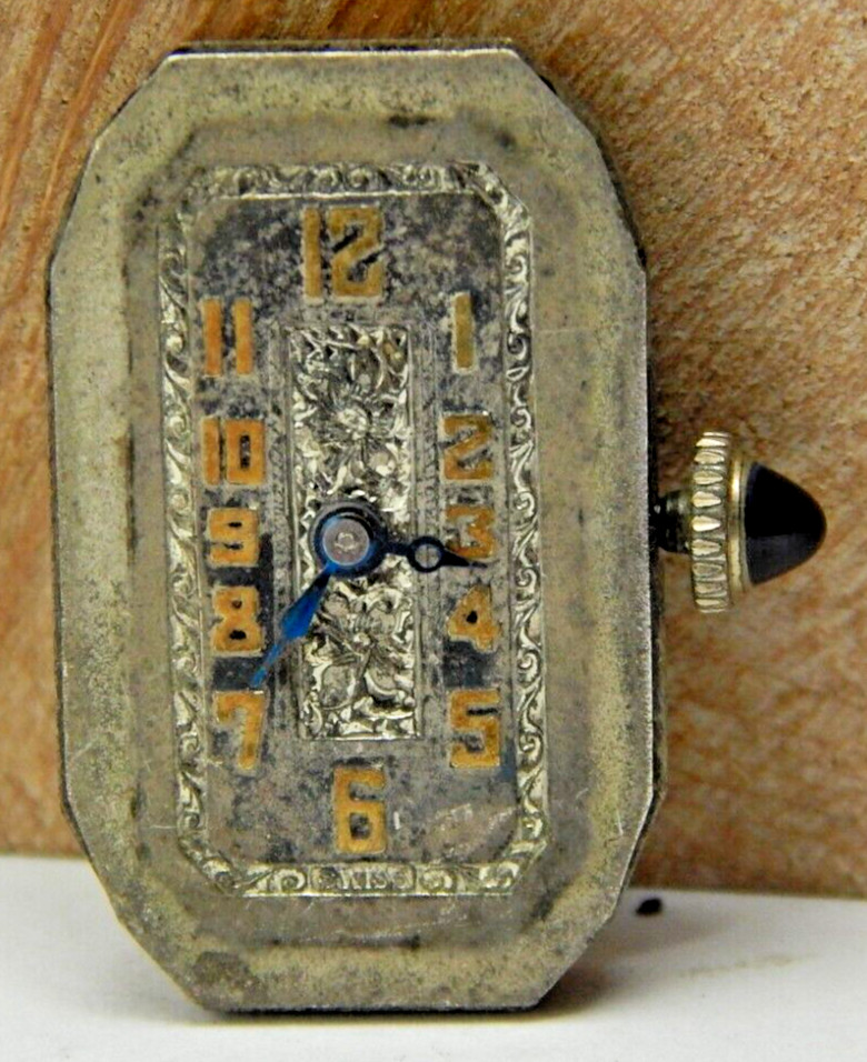 Vintage Goering 15 jewel 2 adjustment art deco wrist watch movement with dial