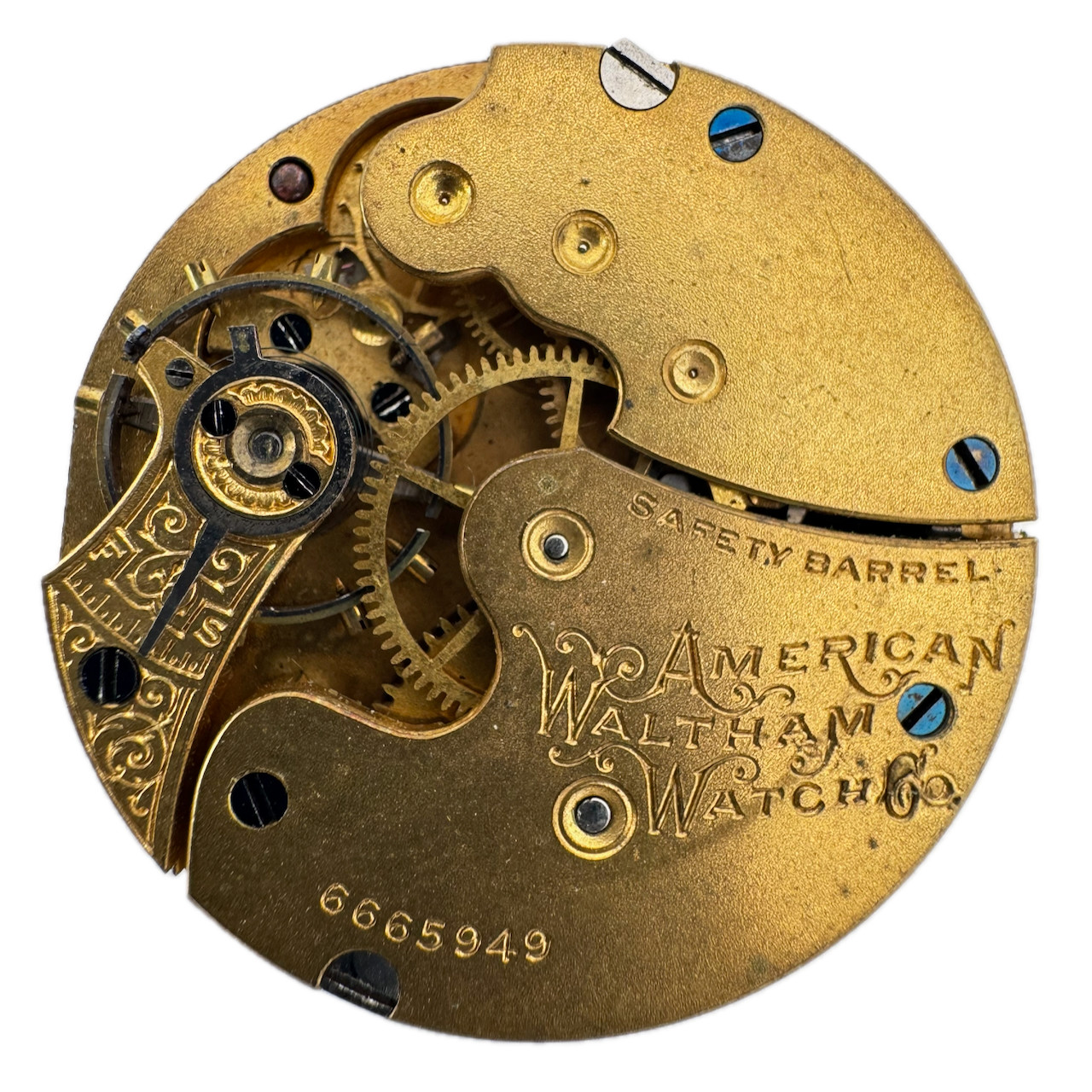 Antique 0s 1899 Waltham 7J Mechanical Hunter Pocket Watch Movement No. 60 USA
