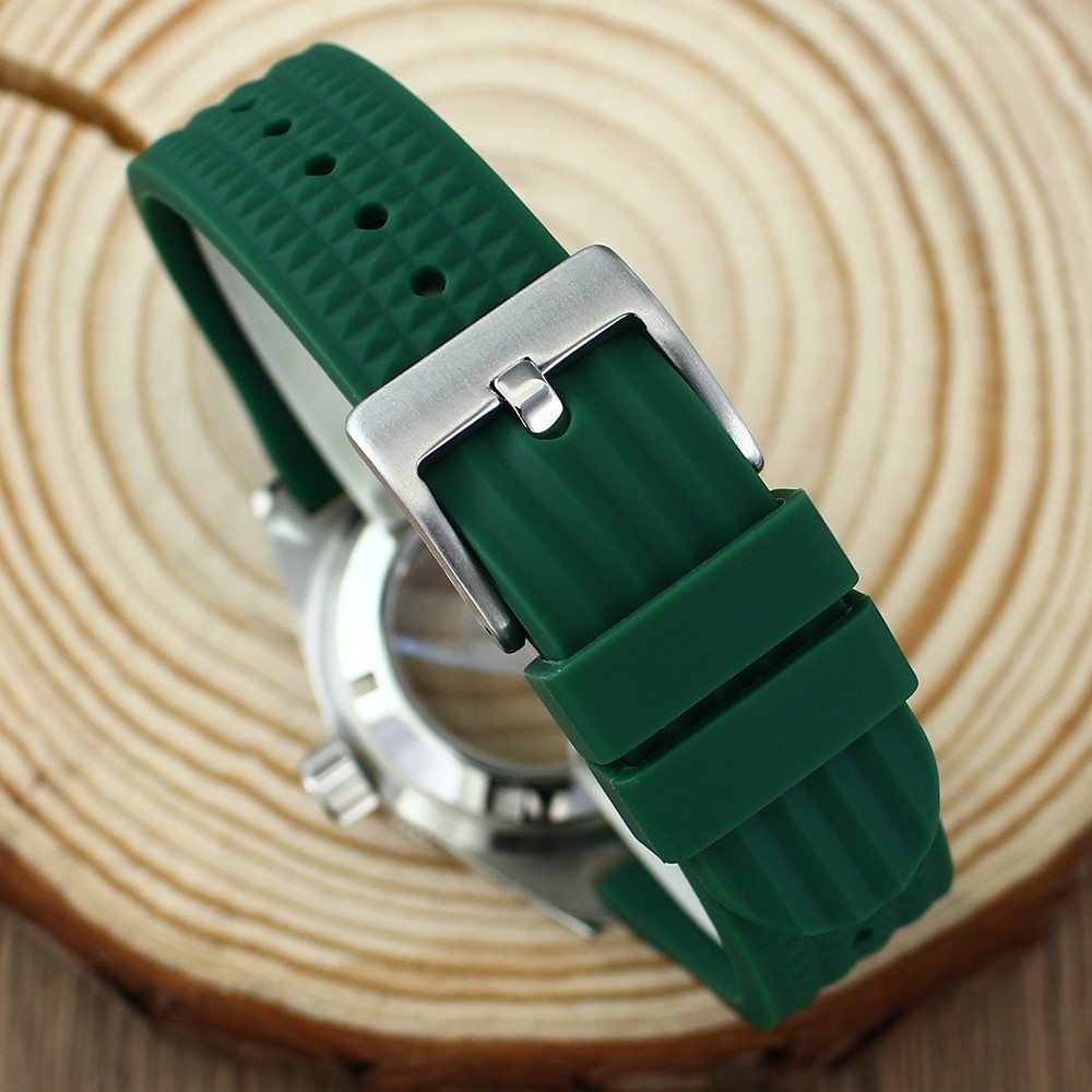 Sapphire Modify Seiko 62MAS Mod 40mm Watch Case Green Strap For NH35 34 NH36 38