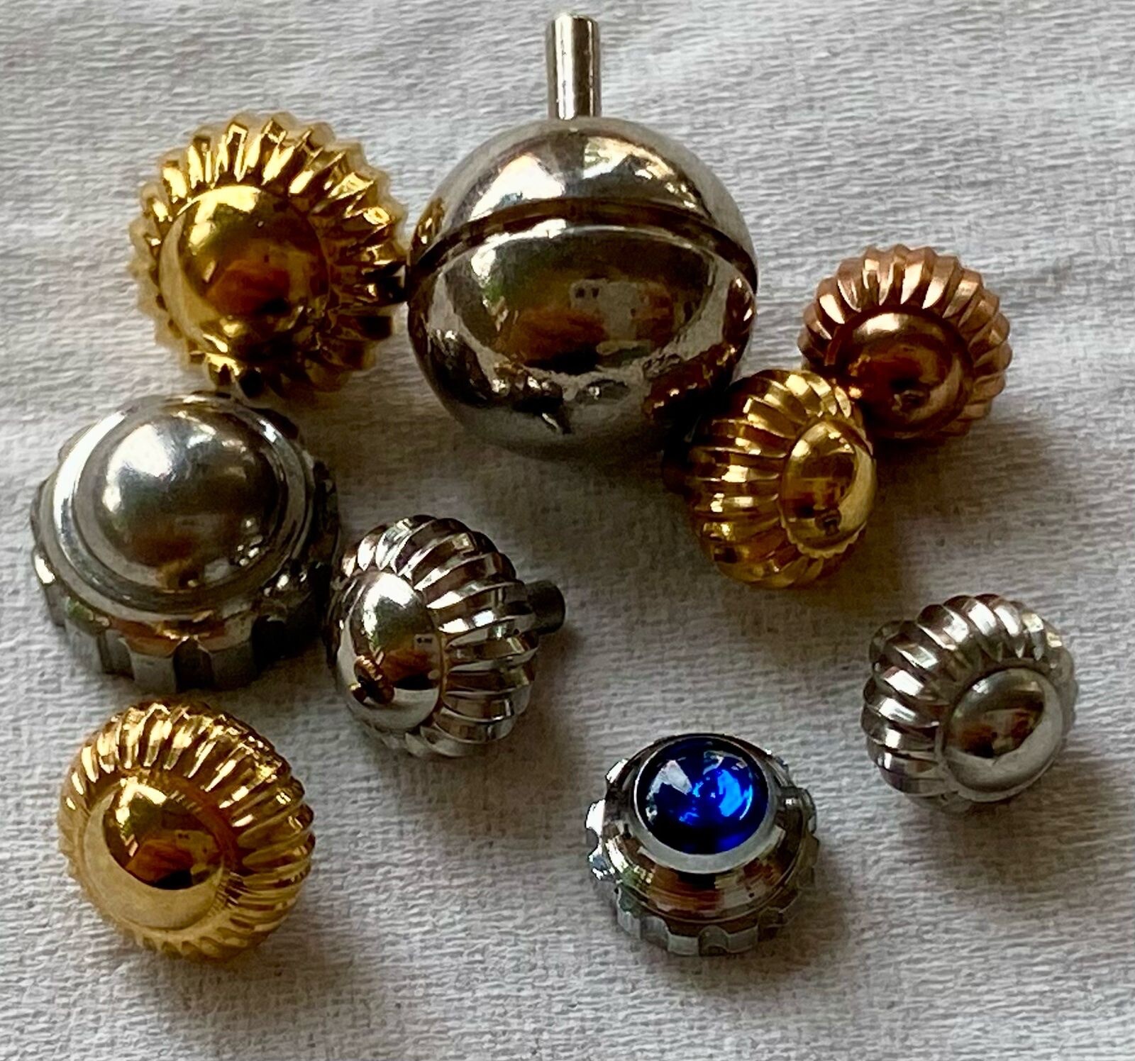 8 Stainless Steel Borgel / Onion / Pumpkin Crowns For Luxury Watches – Tap 10
