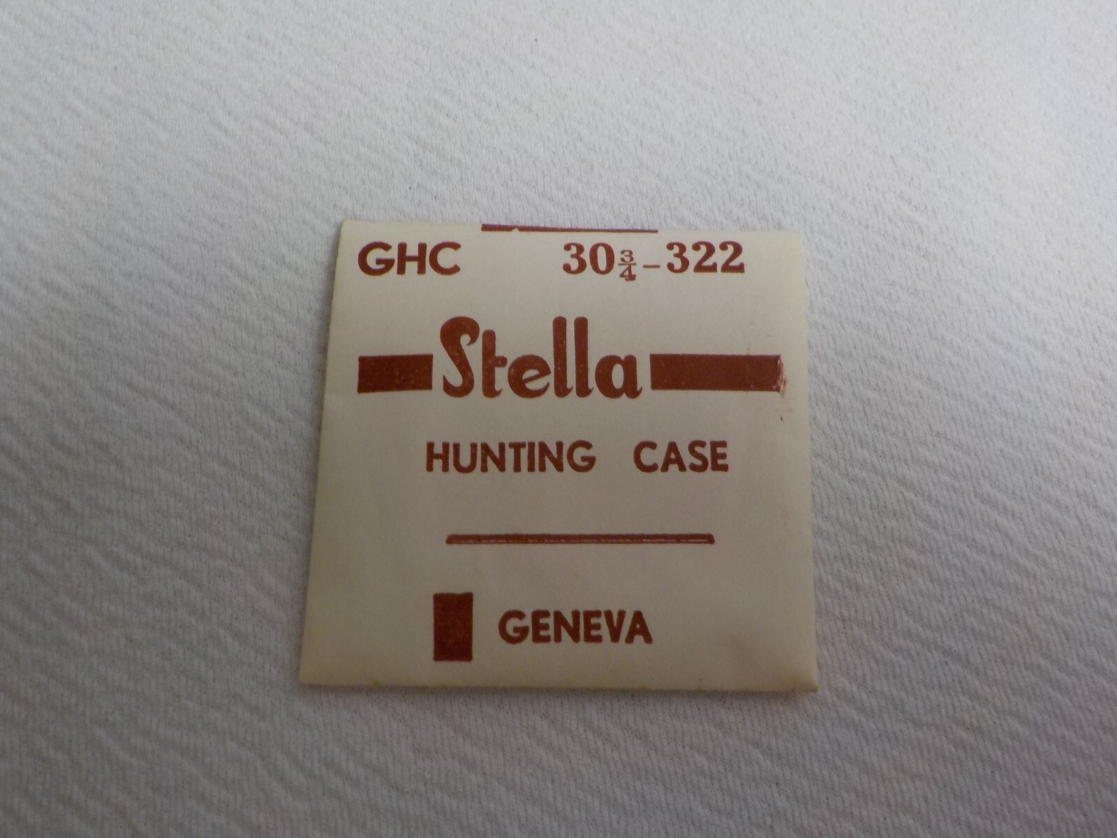 STELLA HUNTING POCKET WATCH CRYSTAL WATCHMAKER REPLACEMENT 322 30 3/4 GHC #171