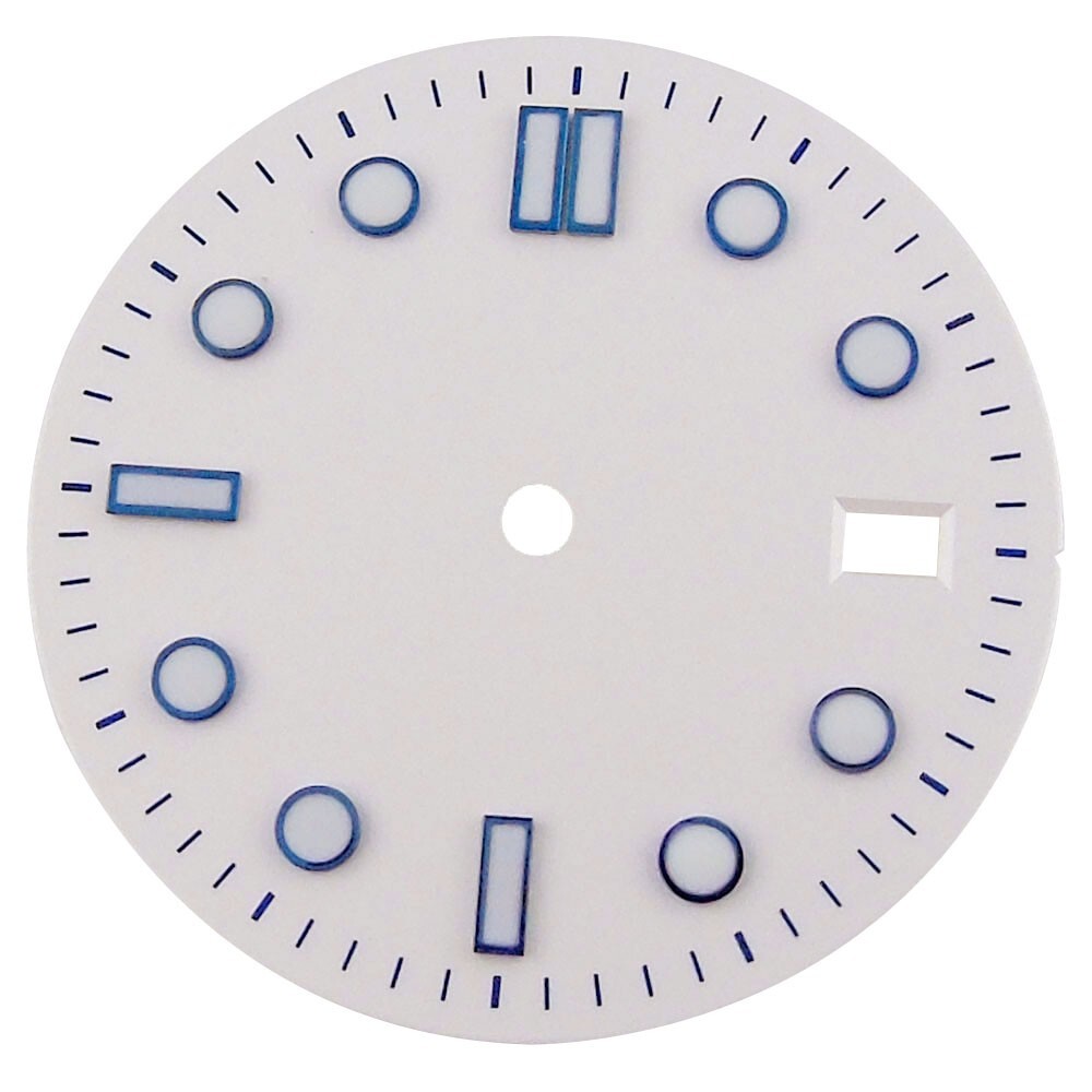 NO Logo 31mm Black White Blue Watch Dials Face For Tribute Series NH35 NH36 Move