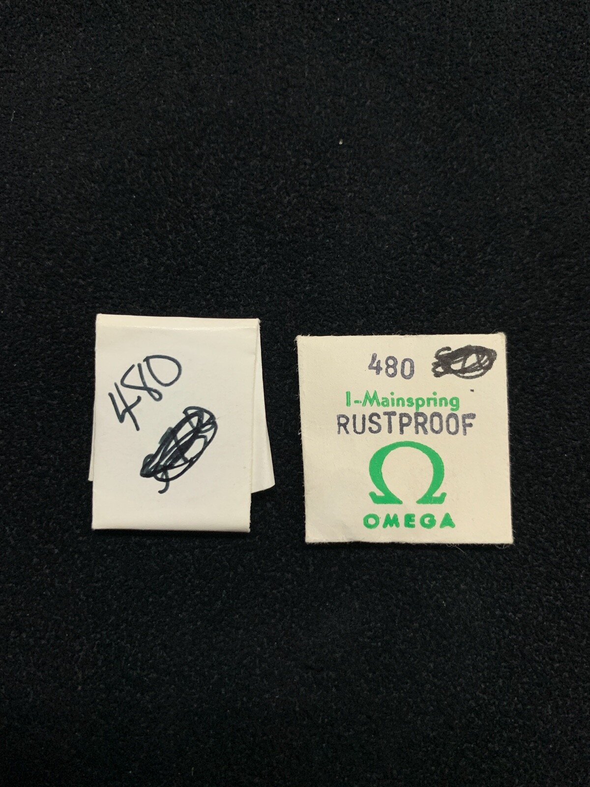 (1) One New Genuine Omega Mainspring Part # 1208 from Watchmaker’s Parts Stock