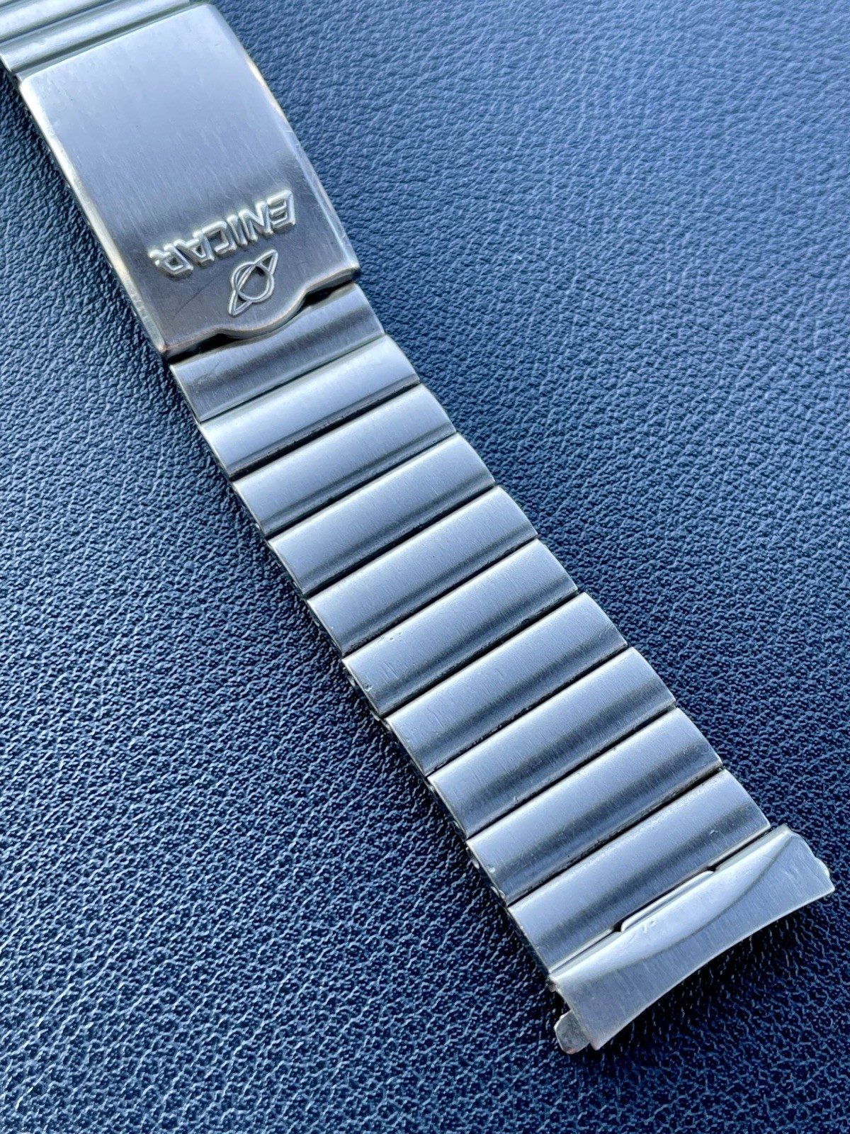 Vintage Genuine Enicar 19mm Stainless Steel Watch Bracelet Signed Swiss 0A-52